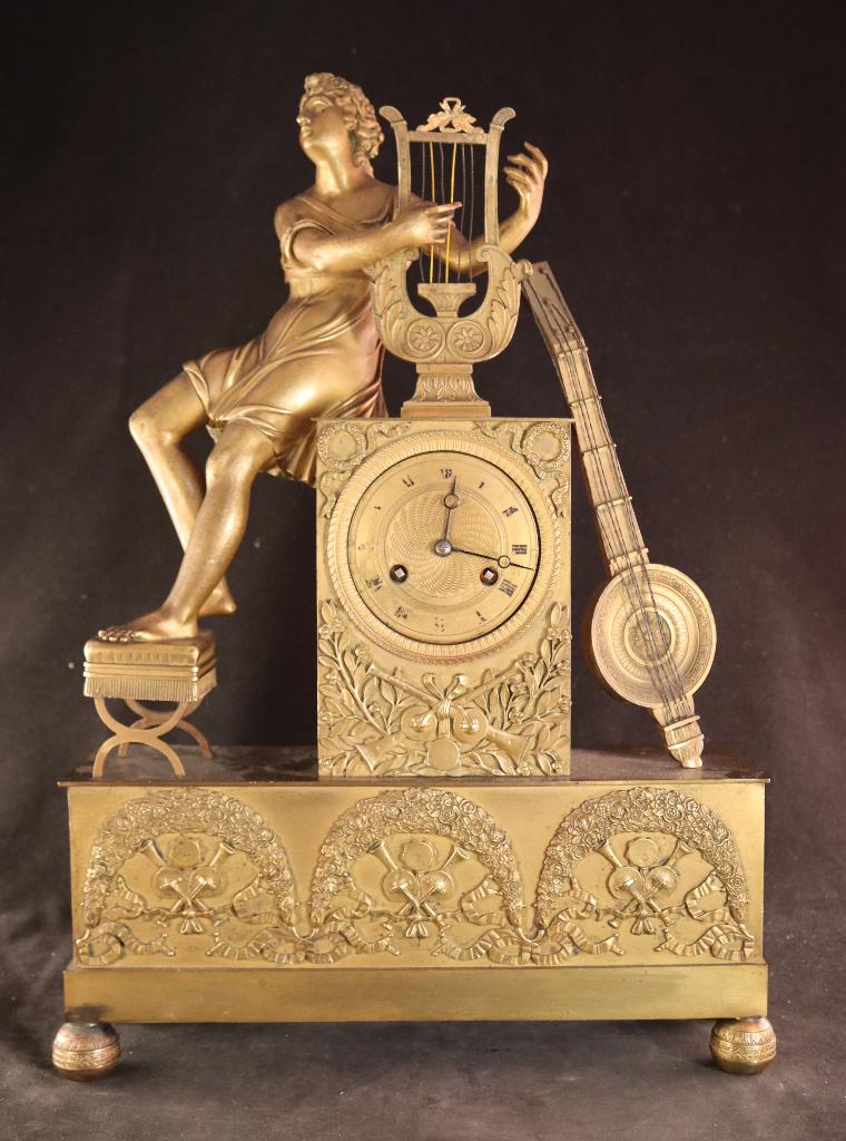 Bronzen Empire pendule uit 1820, Ophalen of Verzenden
