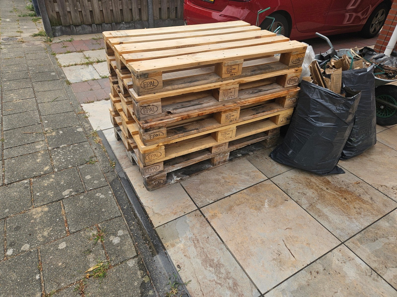 6 EPAL Pallets - Stevige Houten Pallets, Doe-het-zelf en Verbouw, Hout en Planken, Ophalen