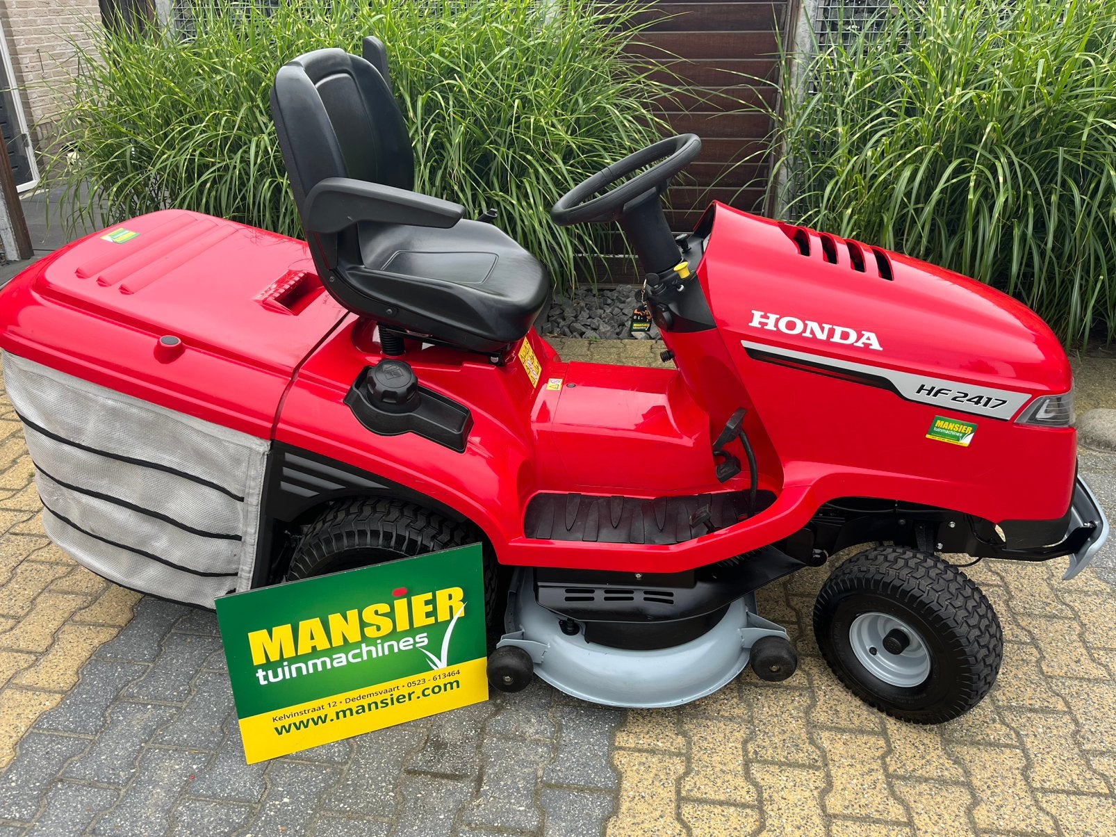 Honda 2417 HT. Vangbak electrisch te openen, Tuin en Terras, Zitmaaiers, Info@mansier.com, Honda, Zo goed als nieuw, 90 tot 120 cm