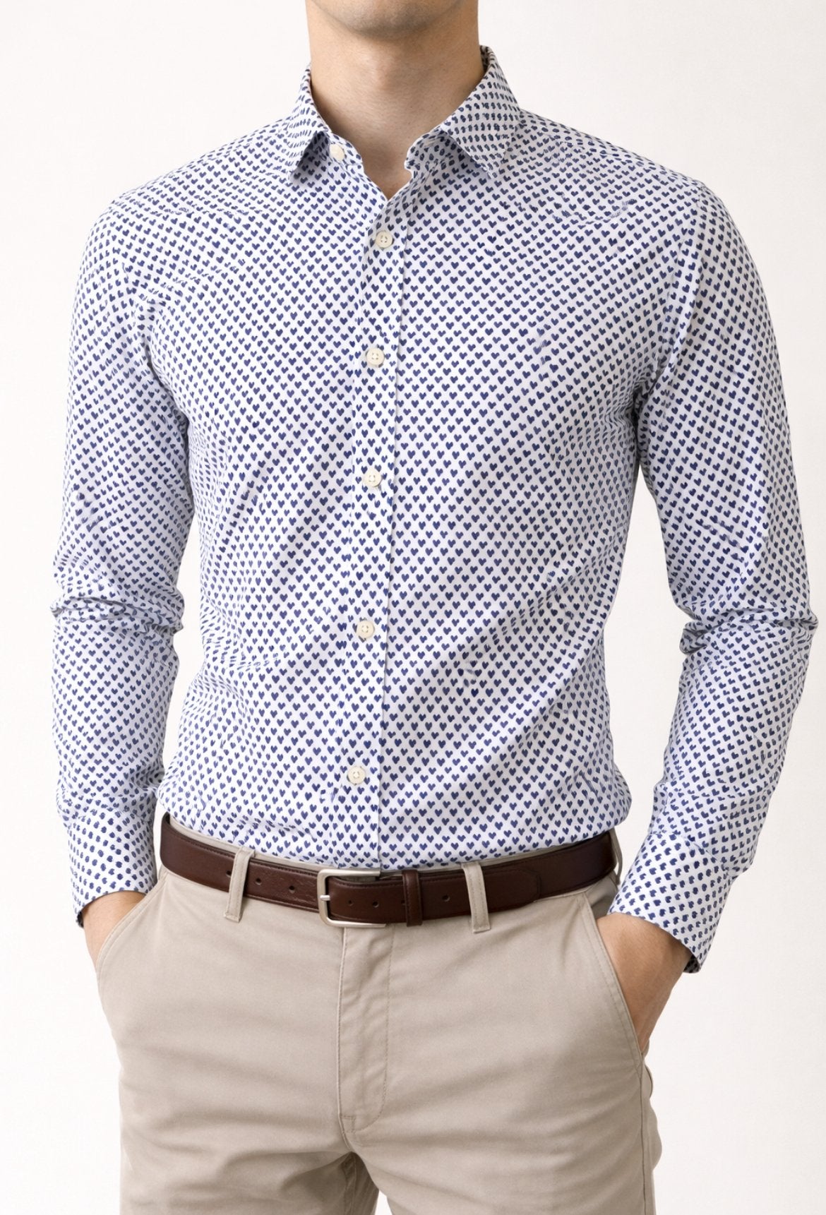 Overhemd met hartjesprint - Scotch & Soda - maat S, Ophalen of Verzenden, Zo goed als nieuw, Meerkleurig, Halswijdte 38 (S) of kleiner