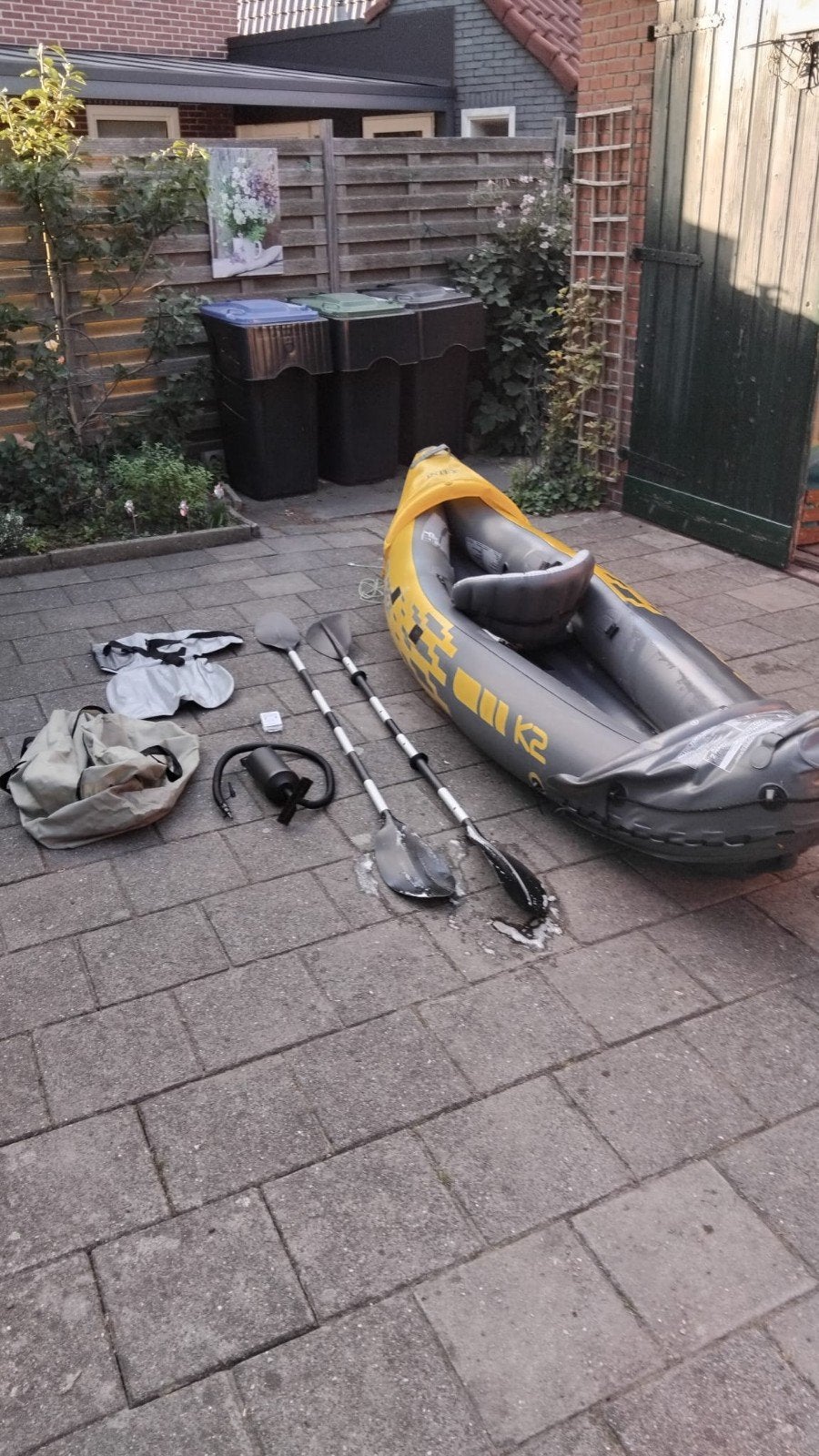Tweepersoons kano met twee geplakte gaten, Watersport en Boten, Ophalen, Opblaasbaar, Gebruikt, 2-persoons