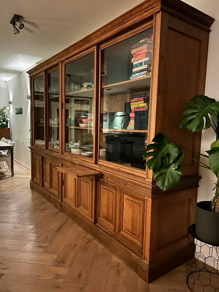 Unieke antieke winkelkast – eyecatcher met karakter, Ophalen, Glas, 200 cm of meer, 200 cm of meer