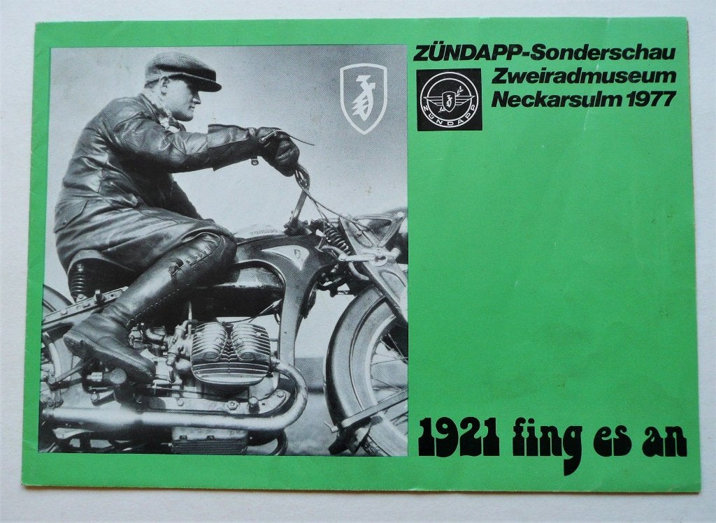 Zündapp Folder Tentoonstelling Zweiradmuseum Neckarsulm 1977, Motoren, Handleidingen en Instructieboekjes, Verzenden, Overige merken