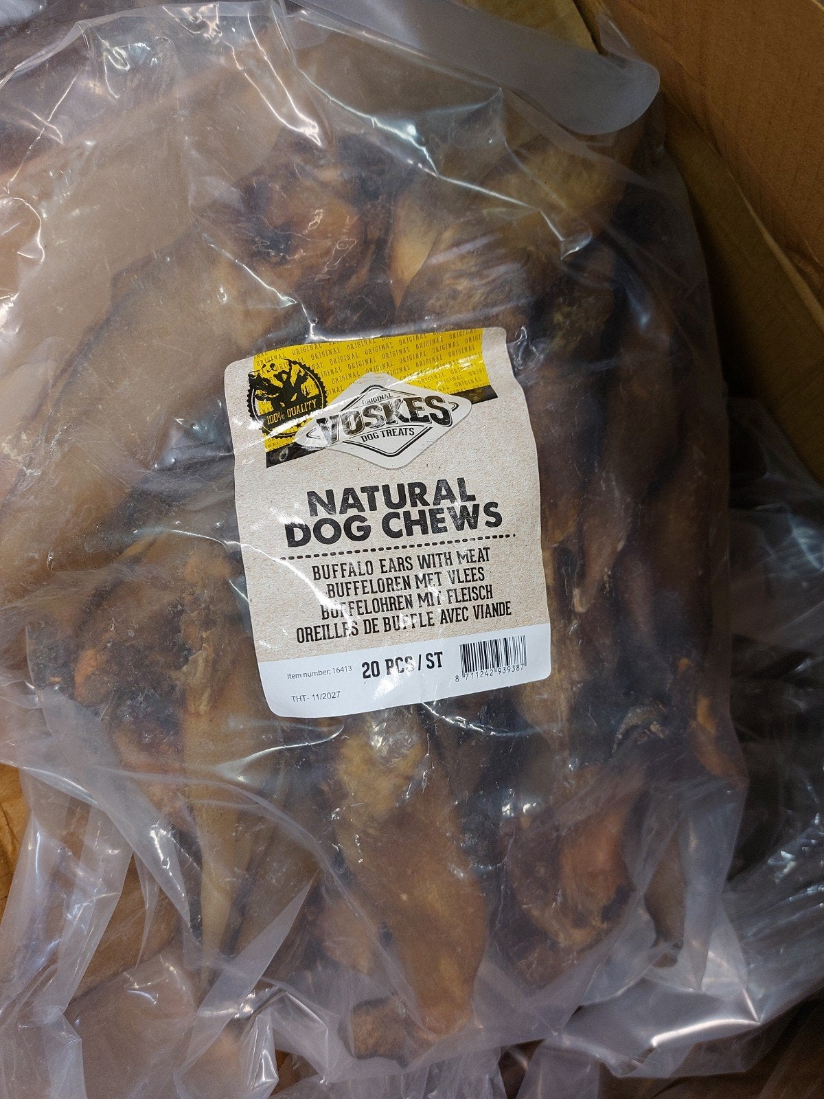 Runderoren met Vlees – 20 stuks 100% Natuurlijke Hondensnack, Ophalen, Hond