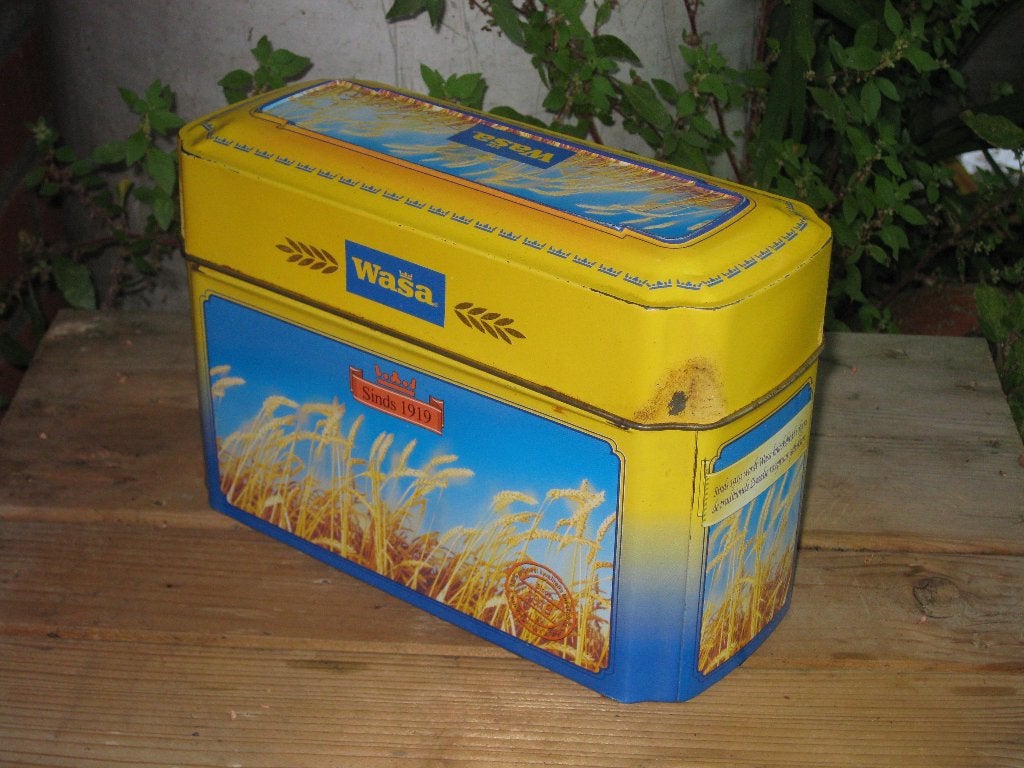 Brocante "WASA" Knackebrod Bewaarblik Gevuld, Ophalen, Gebruikt