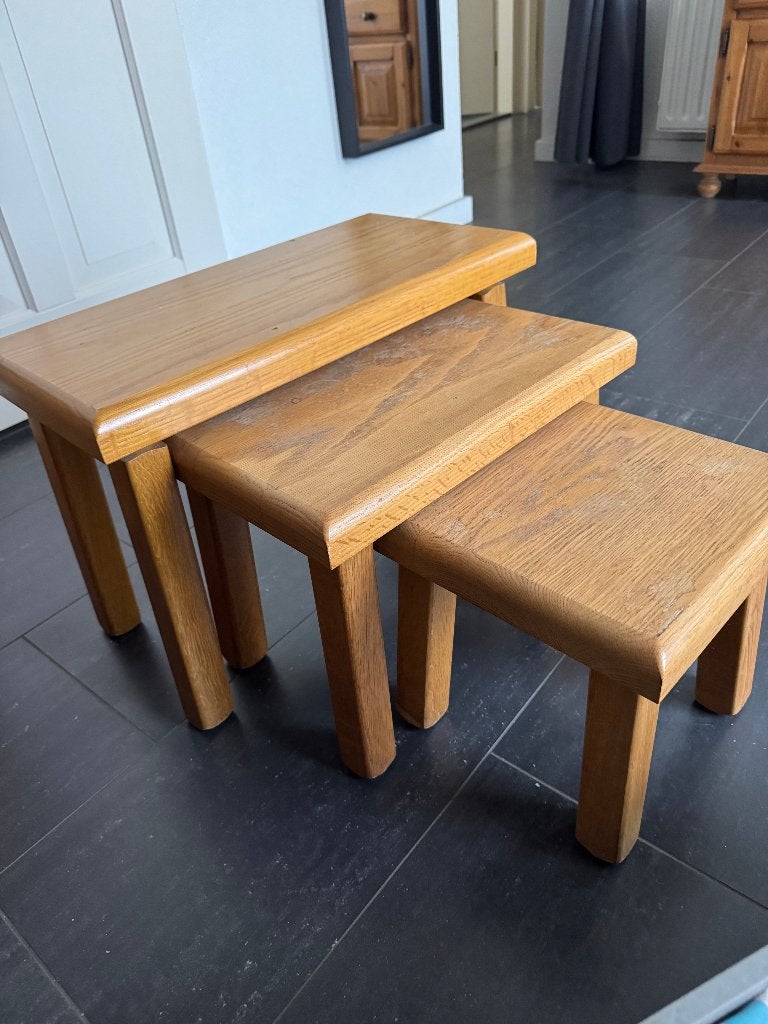 eiken bijzettafeltjes, Ophalen, Minder dan 45 cm, Gebruikt, 55 tot 75 cm