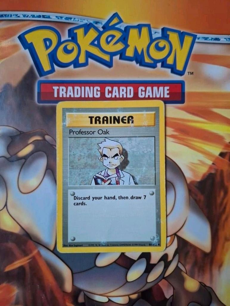 Professor oak 88/102 Base set pokemon kaart Engels played, Ophalen of Verzenden, Gebruikt, Losse kaart