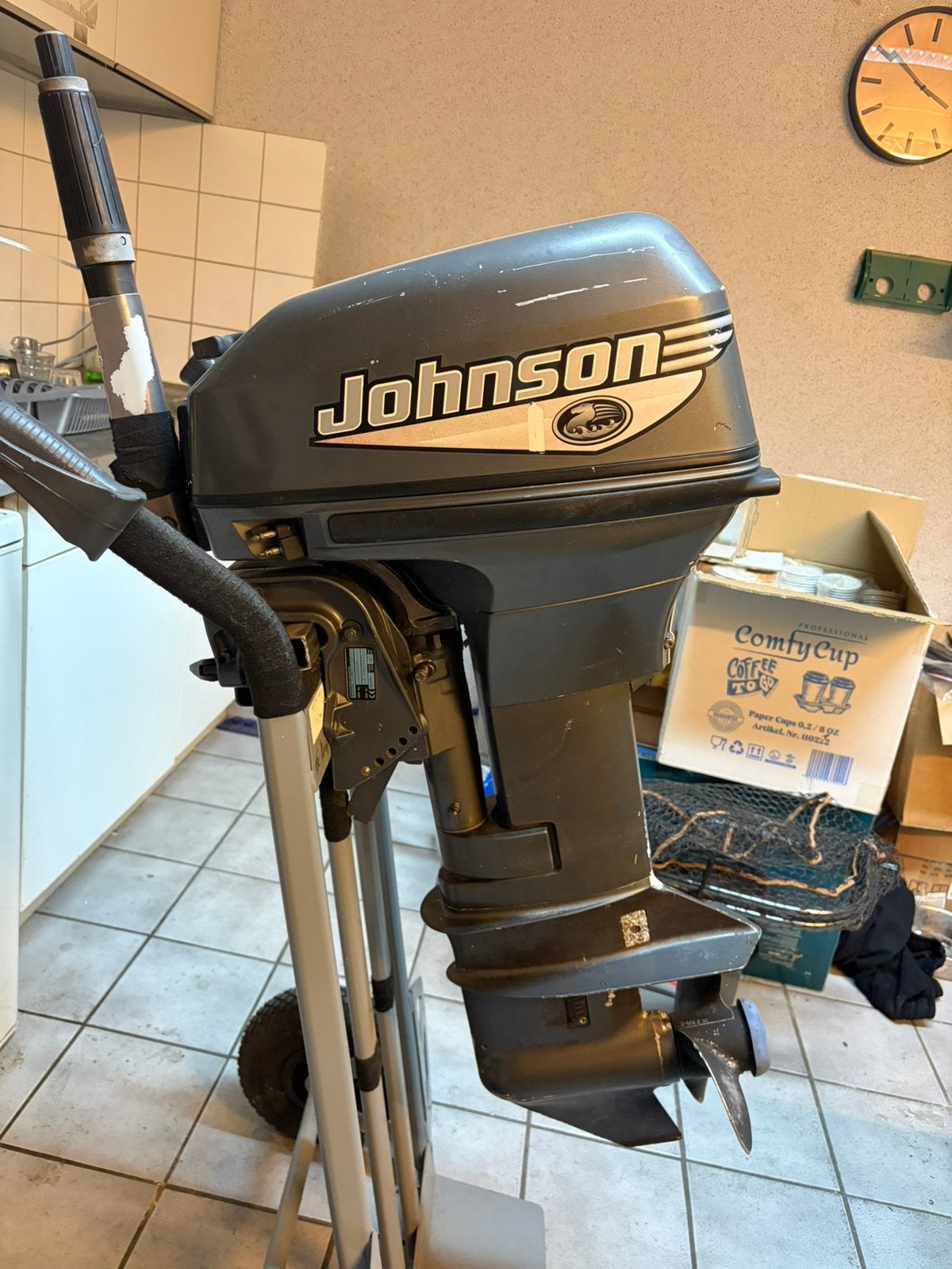 15pk Johnson 2takr buitenboordmotor, Ophalen, Zo goed als nieuw, Benzine, 10 tot 30 pk