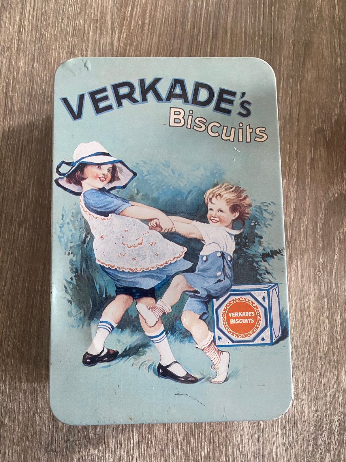 Blik Verkade biscuits, Verzamelen, Blikken, Ophalen of Verzenden, Gebruikt, Koek(jes), Verkade