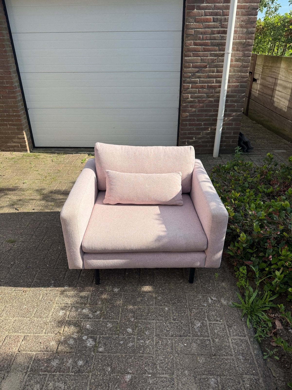 Roze fauteuil - prima staat, Huis en Inrichting, Fauteuils, Ophalen, Gebruikt, Minder dan 75 cm, 75 tot 100 cm
