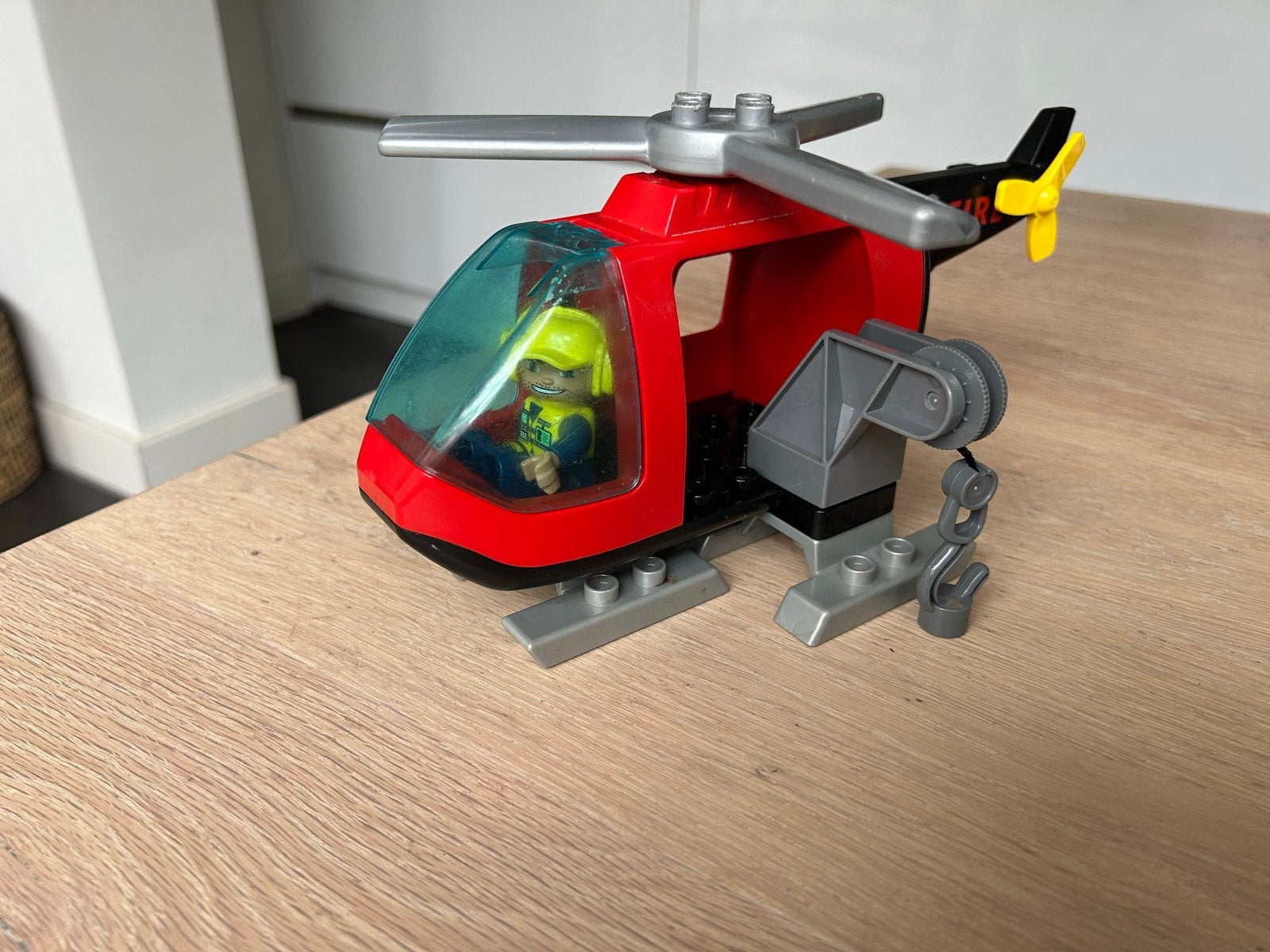 Duplo Helikopter met Piloot, Kinderen en Baby's, Inclusief minifiguren, Ophalen of Verzenden, Zo goed als nieuw, Duplo