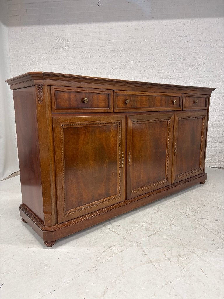 Klassiek dressoir met fineer en bijpassende spiegel, Ophalen, Gebruikt, N.v.t., N.v.t.
