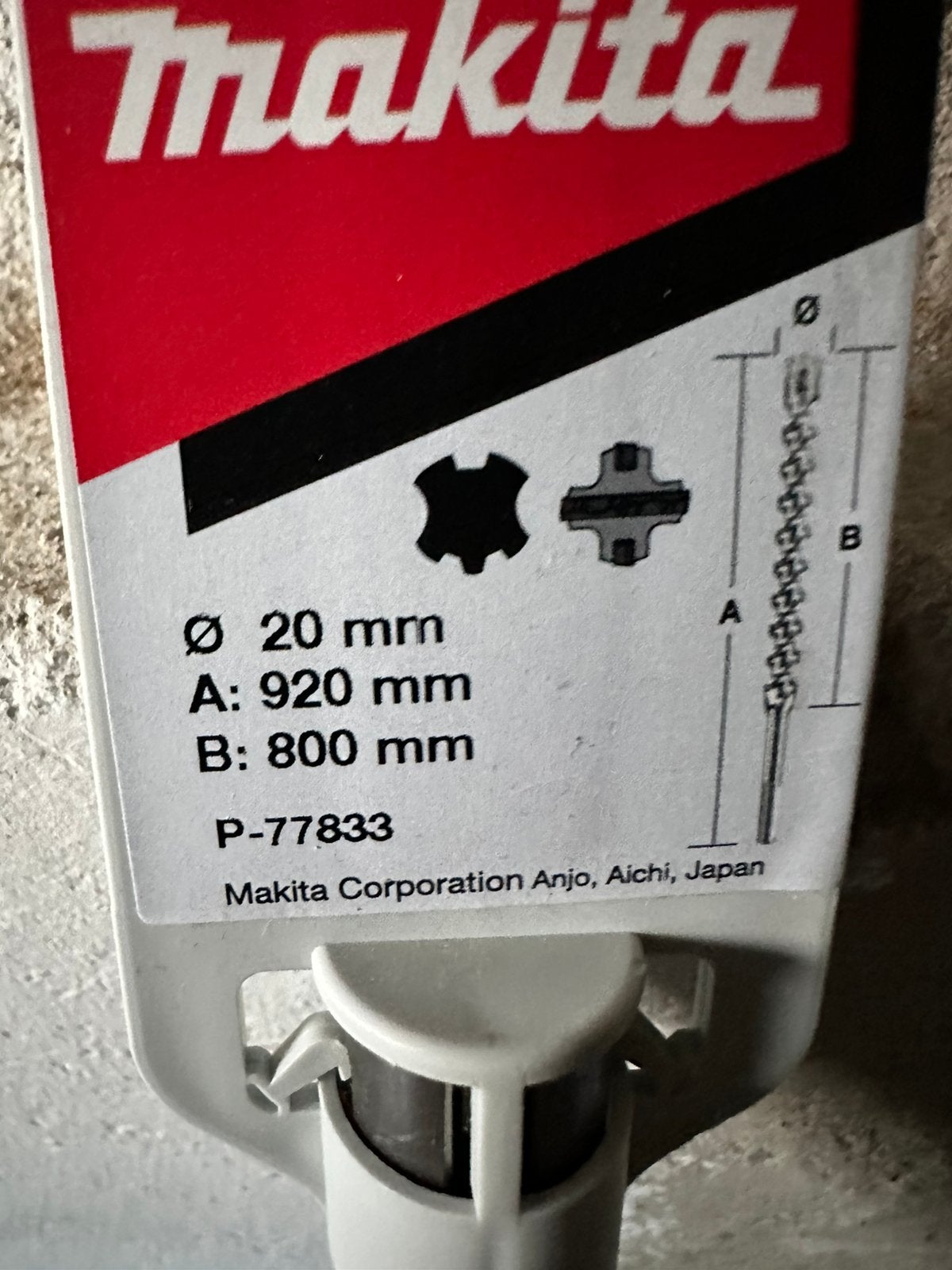 Makita Boor P-77833 - 20mm x 920mm, Ophalen of Verzenden, Nieuw, Overige typen