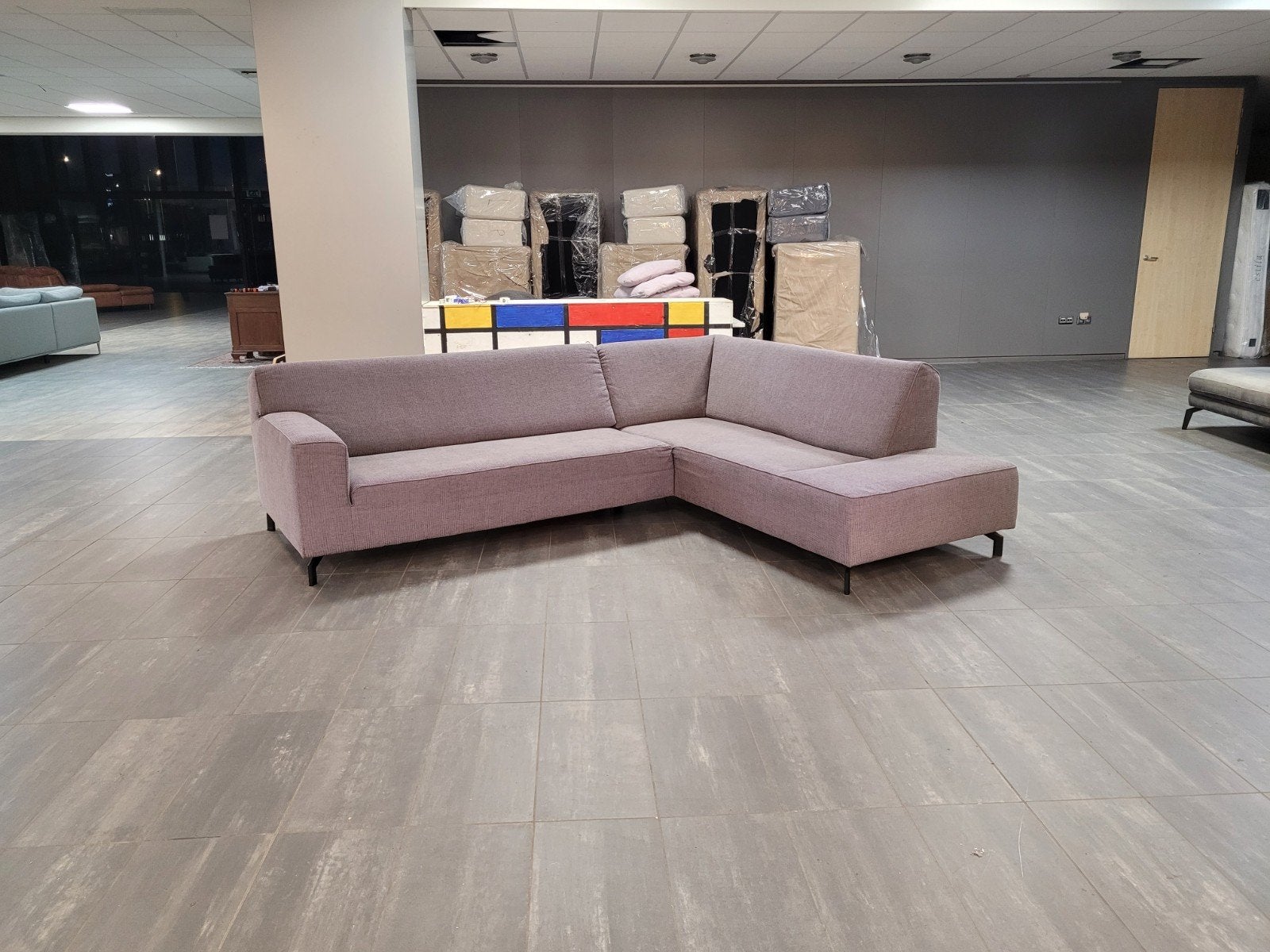 Foto 2 van ✅️️️️️️️ GEREINIGD grijs-lila hoekbank 270x220 | BEZORGEN