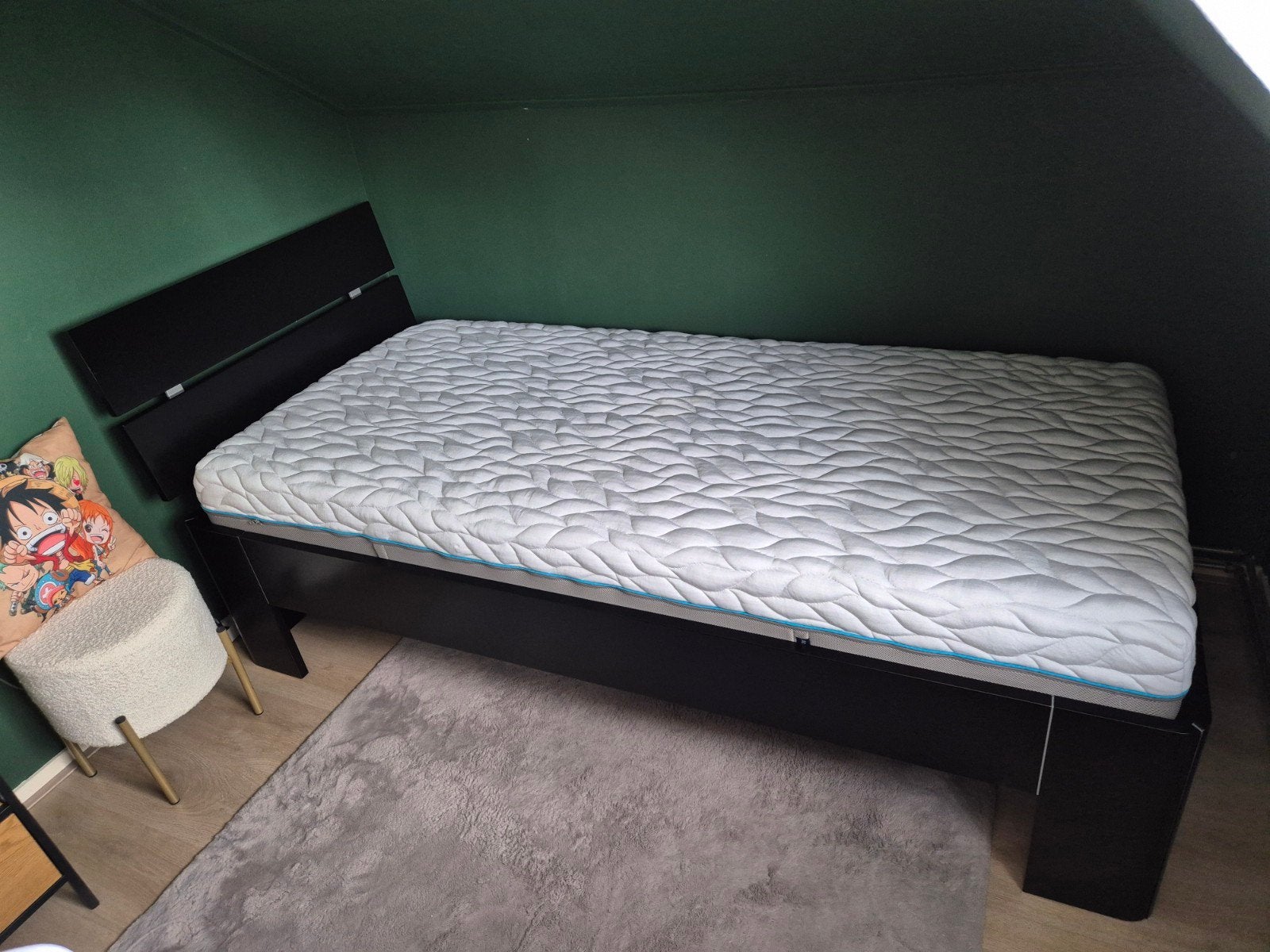 Beter Bed Fresh eenpersoonsbed met hoofdbord en matras, Ophalen, Gebruikt, 90 cm, Zwart