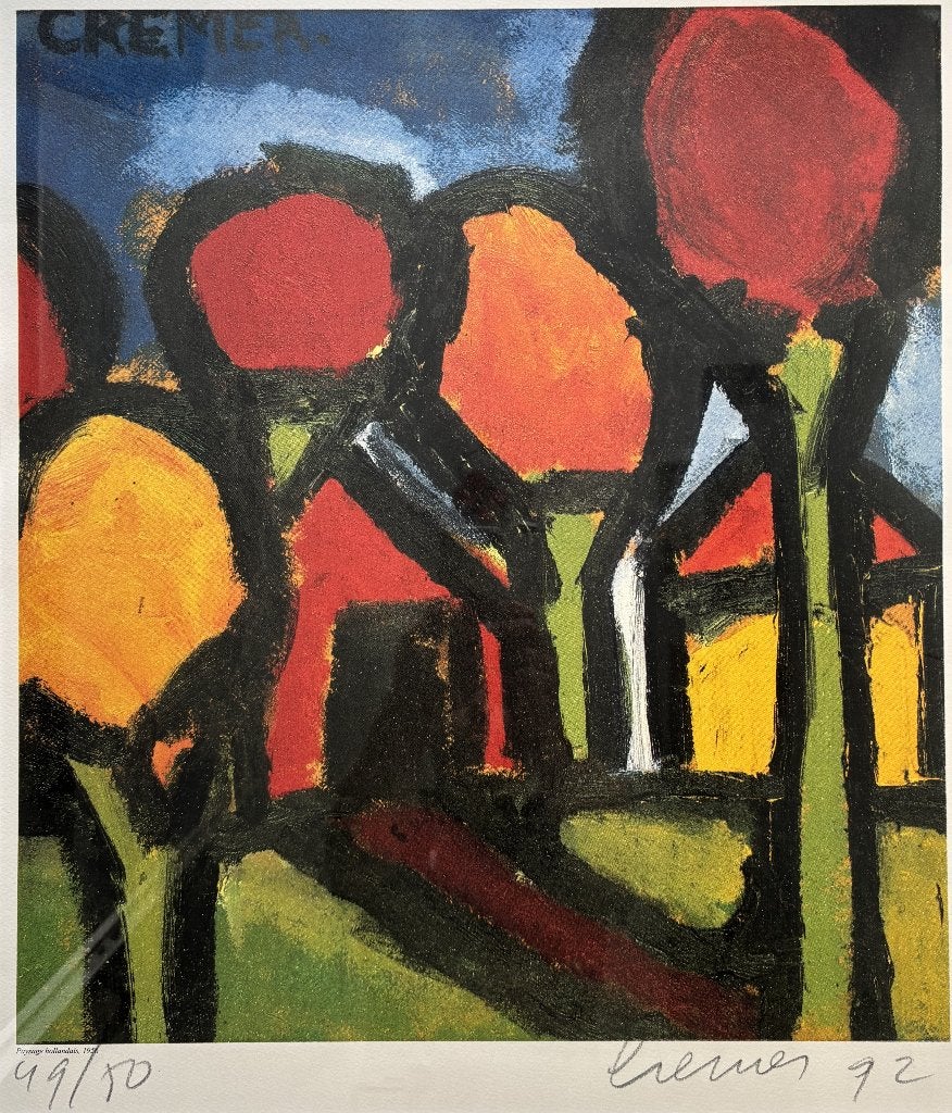 Jan  Cremer (1940-2024) - Paysage Hollandais (1956), Ophalen of Verzenden, Gelimiteerde oplage, Landschappen, Lithografie