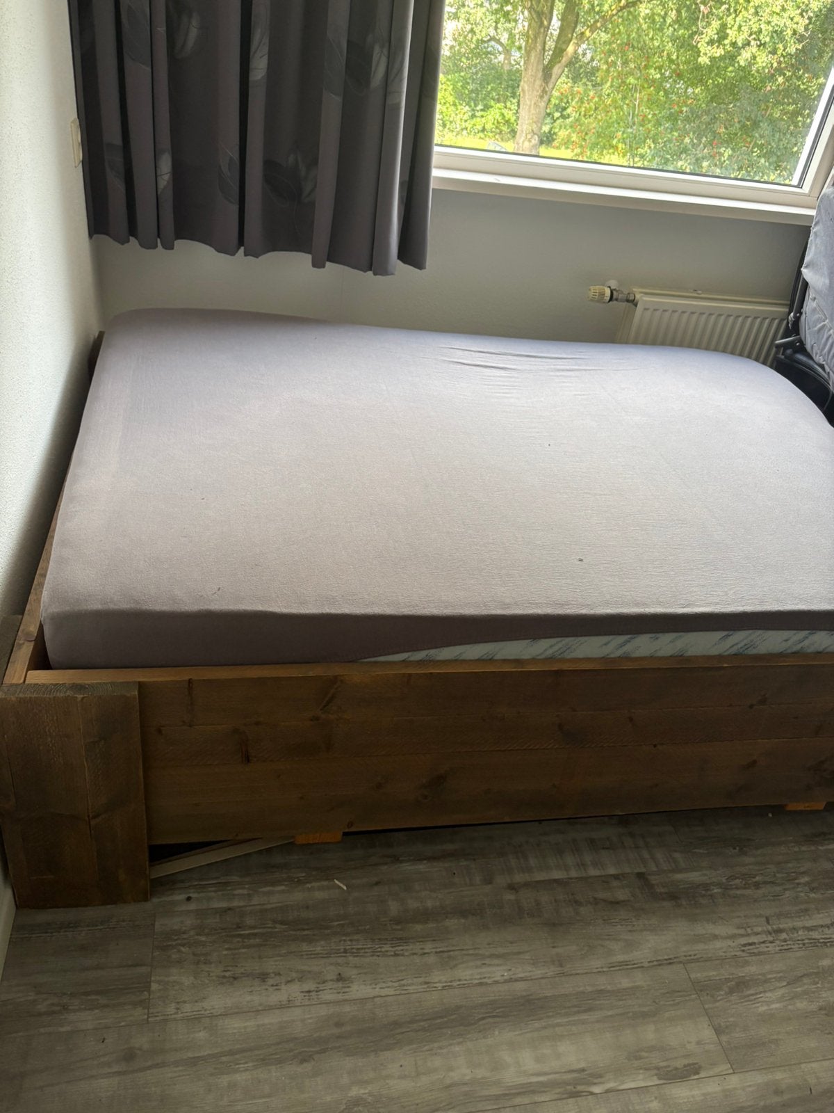 2 persoons bed, Ophalen, Wit, Tweepersoons, 140 cm