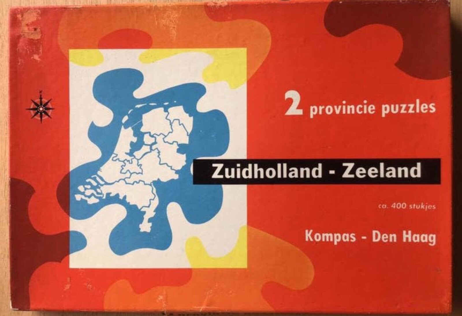 Vintage provincie puzzel Zuid-Holland & Zeeland - ZGAN, Ophalen of Verzenden, Minder dan 500 stukjes, Zo goed als nieuw, Legpuzzel