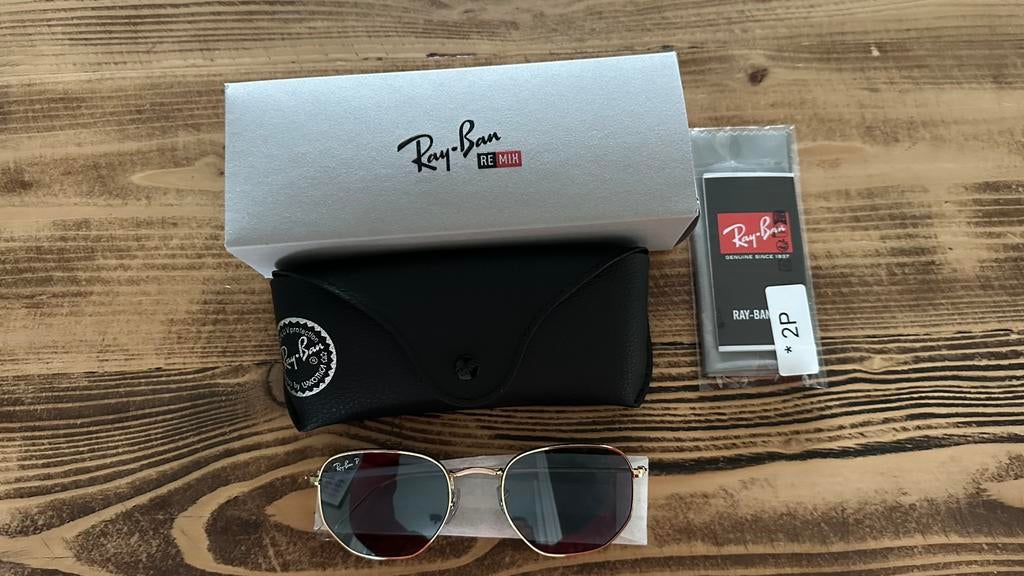 Nieuwe Rayban Hexagonal RB3548N Zonnebril, Zonnebril, Blauw, Nieuw, Ophalen of Verzenden