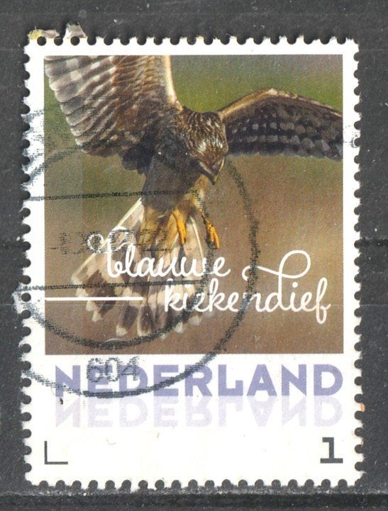5 H Persoonlijke zegel  blauwe kiekendief, Ophalen of Verzenden, Na 1940, Gestempeld