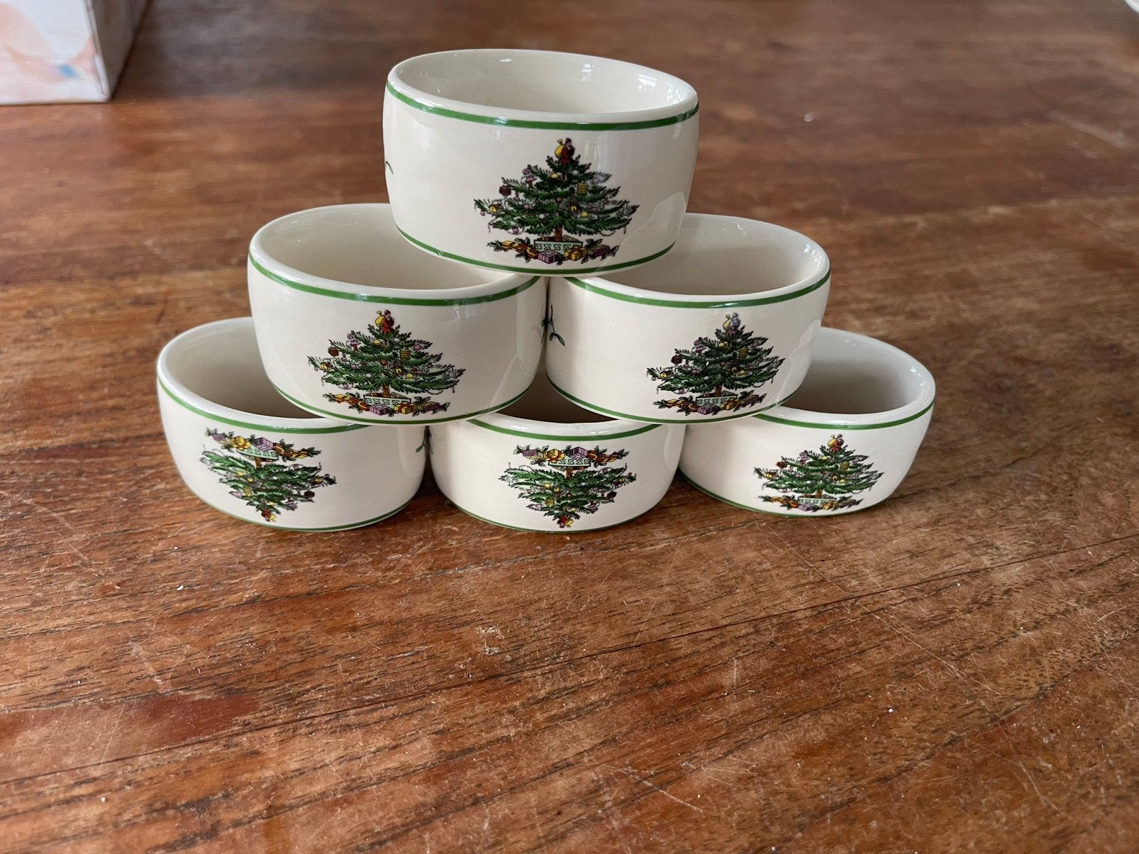 Spode christmas tree kerst 6 servetringen, Diversen, Ophalen of Verzenden, Nieuw