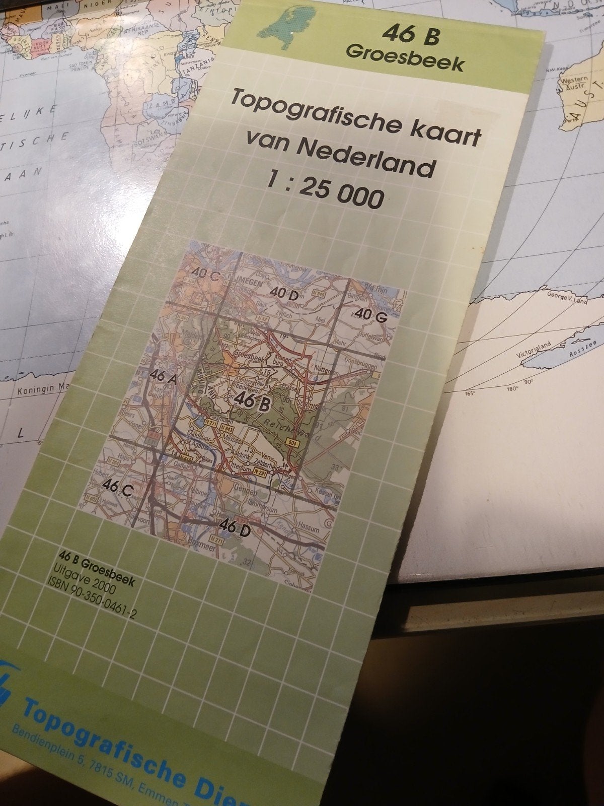 Topografische kaart 46B Groesbeek, Gelezen, 2000 tot heden, Ophalen of Verzenden, Landkaart