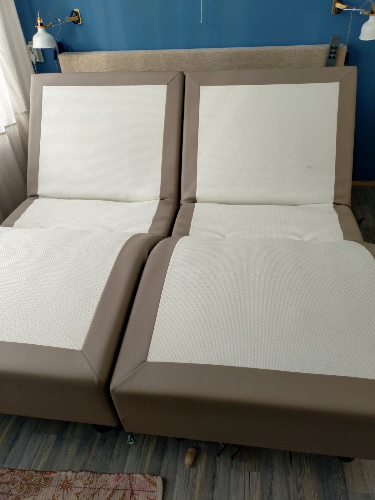 Boxspring electrisch onderstel, Ophalen, Gebruikt, 90 cm, Tweepersoons