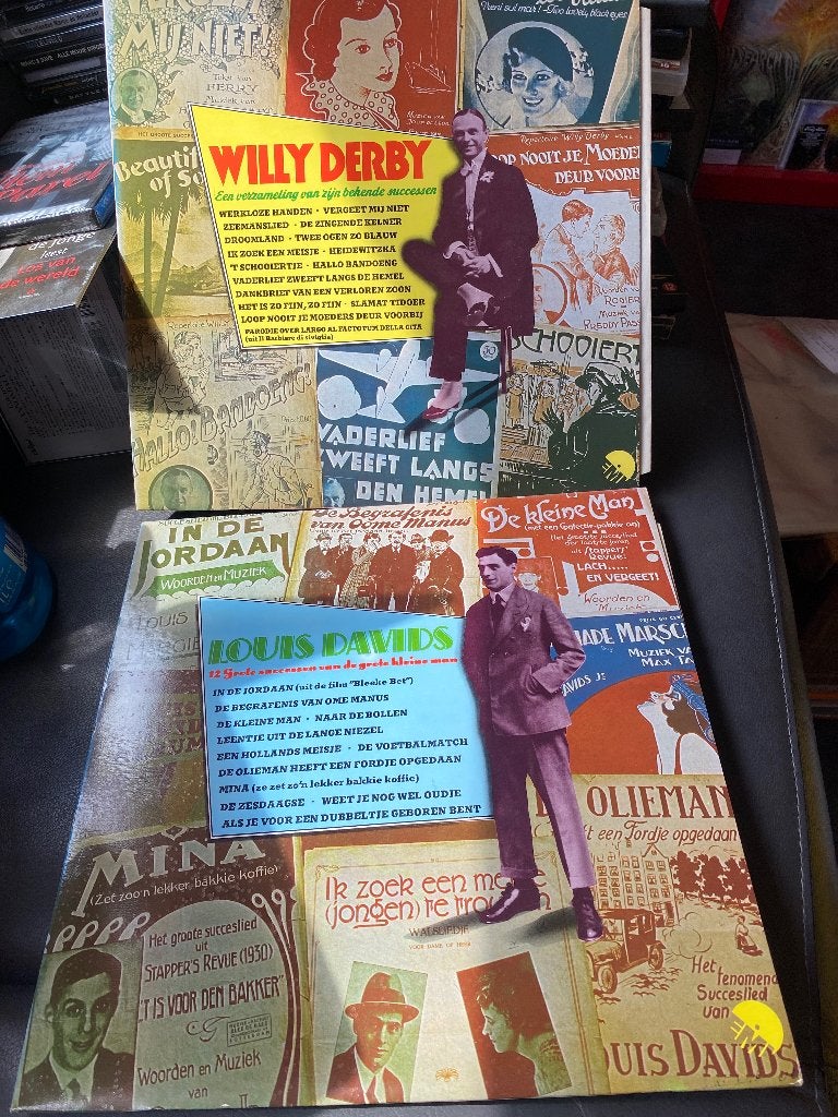 Willy Derby & Louis Davids - 2 LP's Nederlandse Klassiekers, LP, Gebruikt, Ophalen of Verzenden, Levenslied of Smartlap