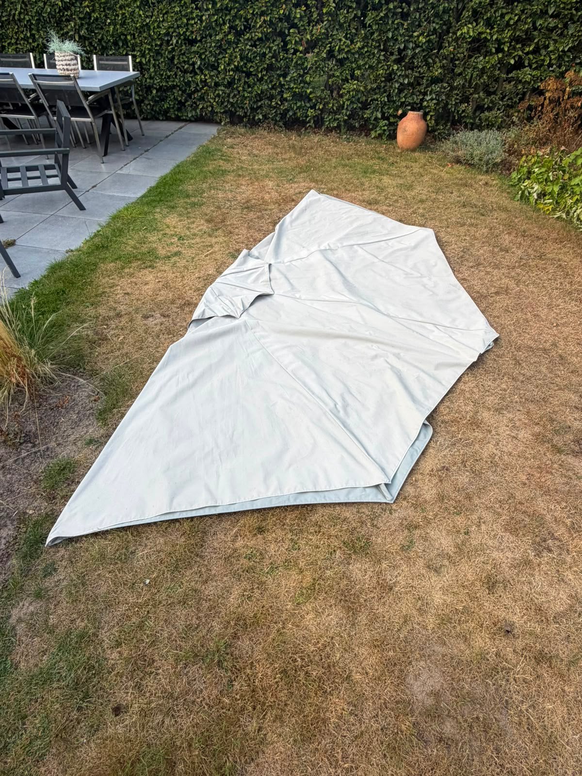 Parasol doek, Ophalen, Gebruikt