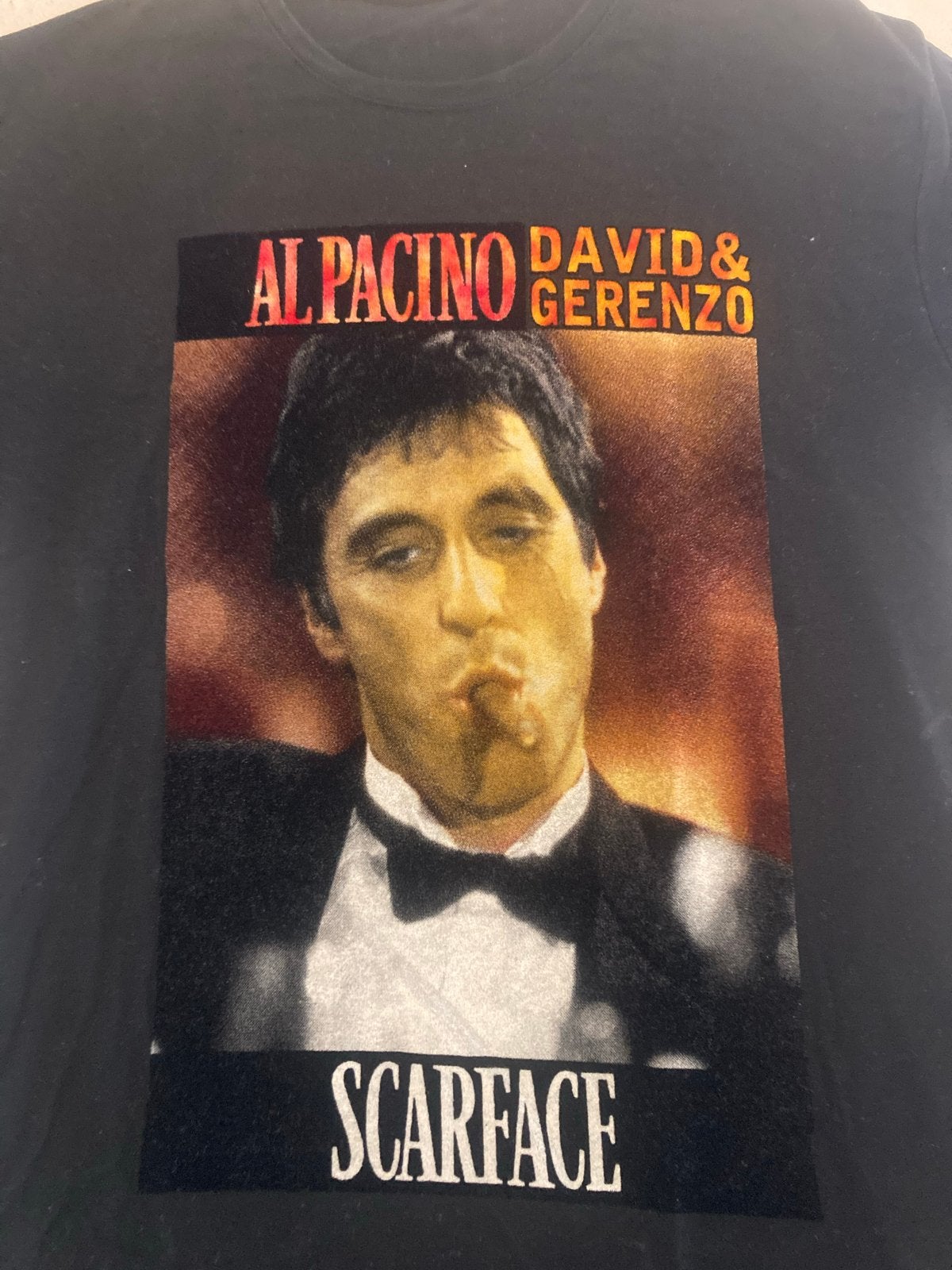 Scarface T-shirt Al Pacino David & Gerenzo Zwart, Ophalen of Verzenden, Gedragen, Overige maten, Zwart