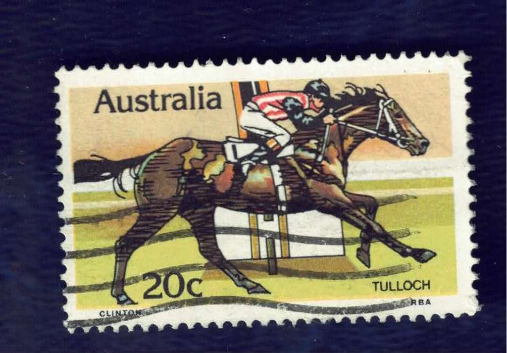 Fauna - Paarden - Australia 20c - renpaard TULLOCH (2) gebr, Ophalen of Verzenden, Gestempeld, Dier of Natuur