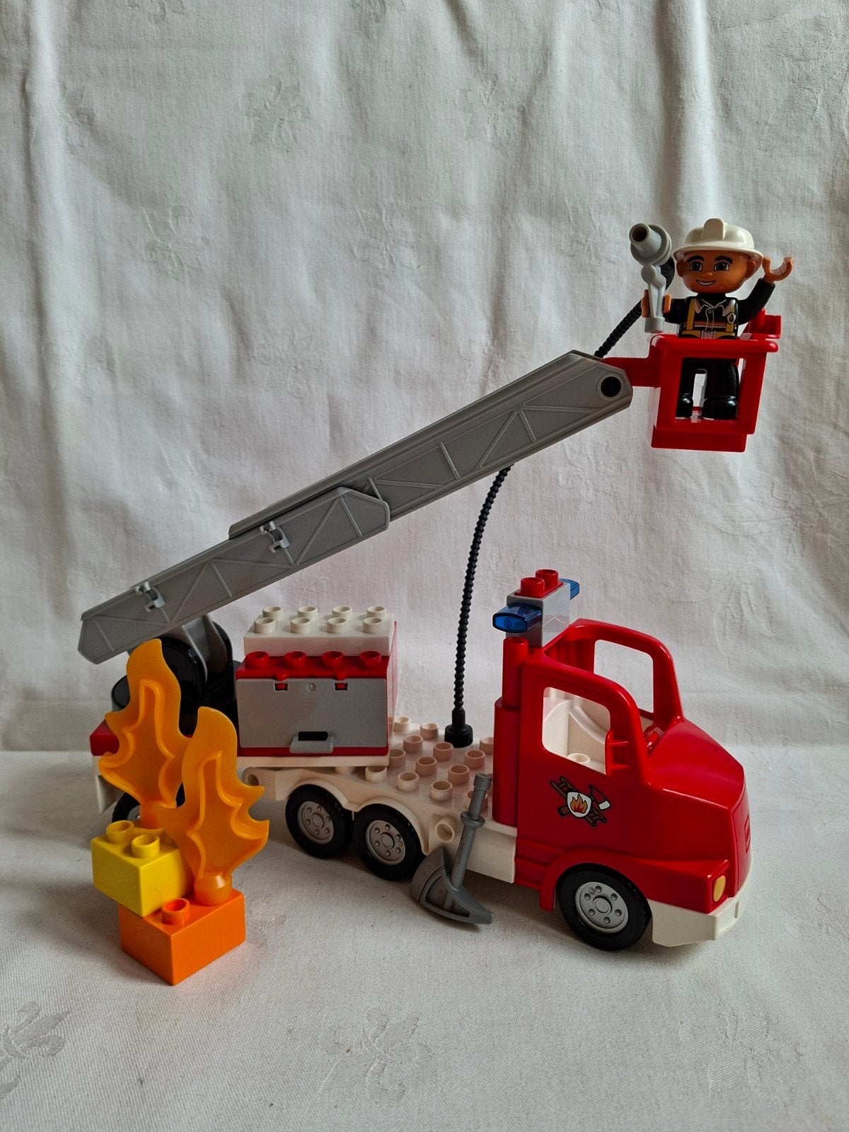 Duplo Brandweerauto Brandweerwagen Ladderwagen set 5682, Ophalen of Verzenden, Zo goed als nieuw, Duplo, Complete set