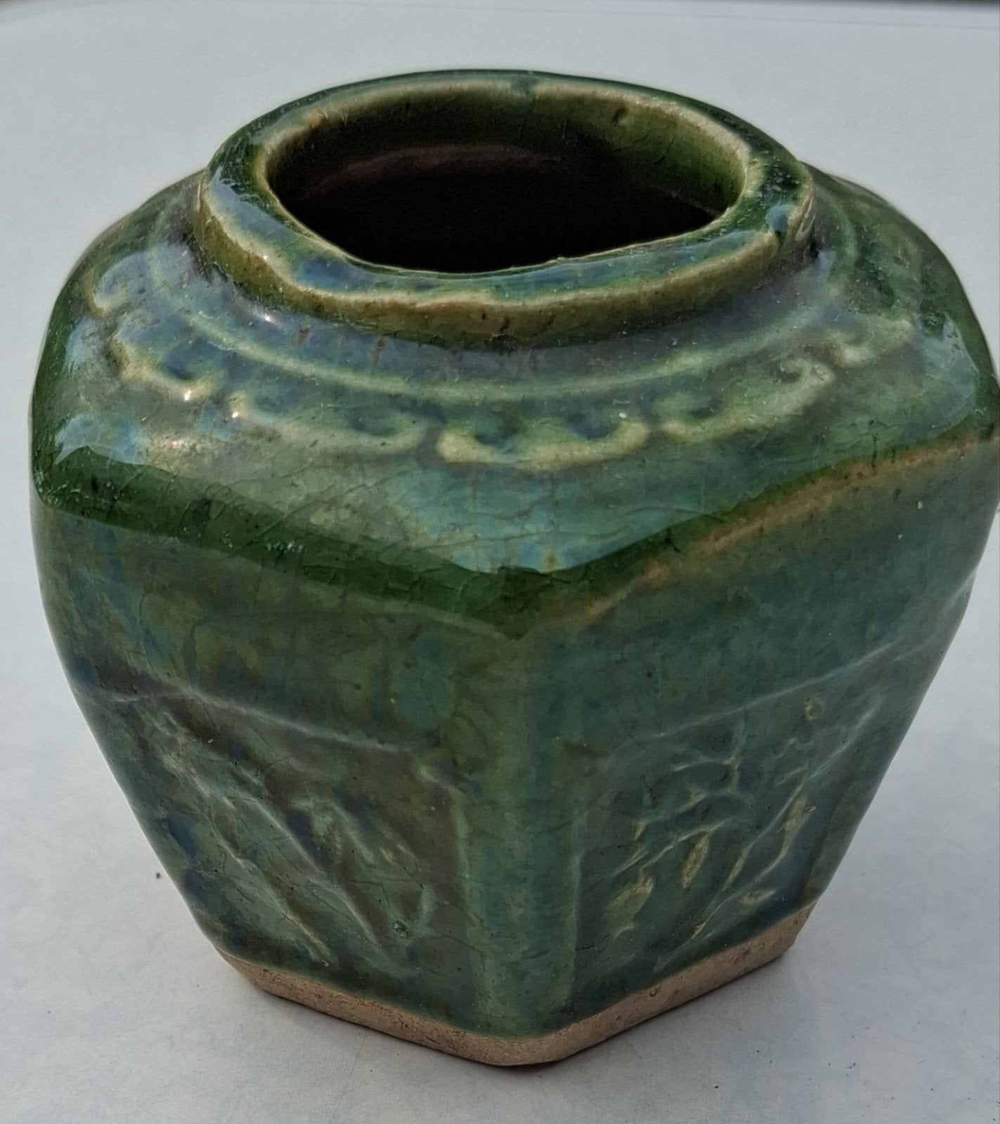 Antieke Chinese Shiwan gemberpot, groen geglazuurd, Ophalen of Verzenden