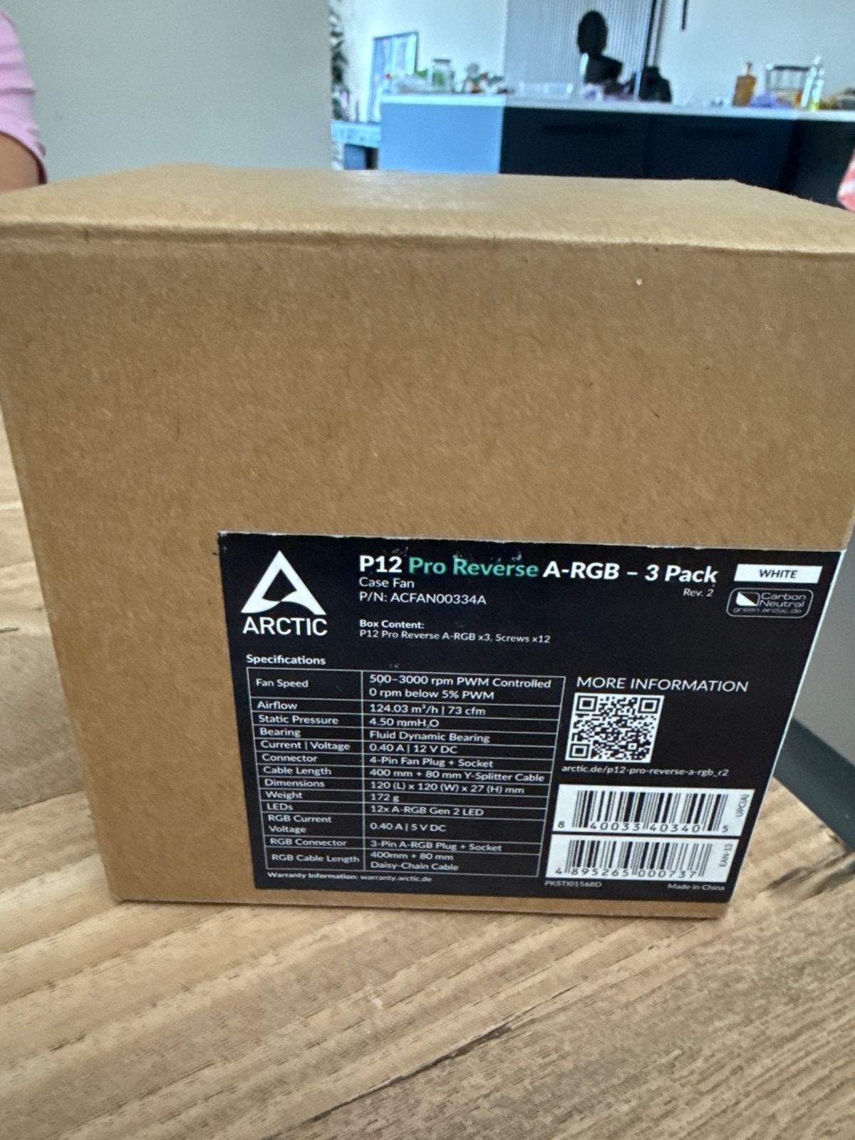 Arctic P12 Pro Reverse A-RGB - 3 Pack Case Fans Wit, Ophalen of Verzenden, Nieuw, Luchtkoeling