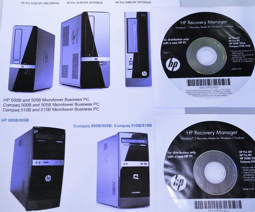 Windows 7 HP Pro SFF MT Pro 3300 3010 3120 3130 505B 51015B, Ophalen of Verzenden, Nieuw, Windows