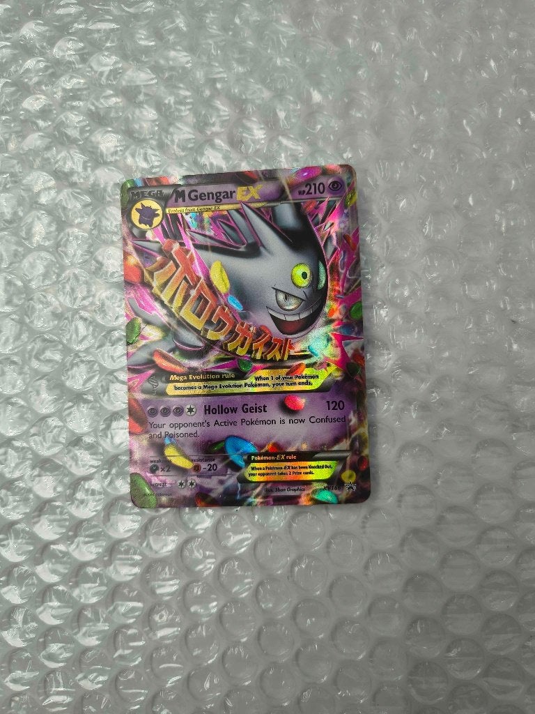 Pokemon MGengar EX XYPR 166 promo, Ophalen of Verzenden, Gebruikt, Losse kaart, Foil