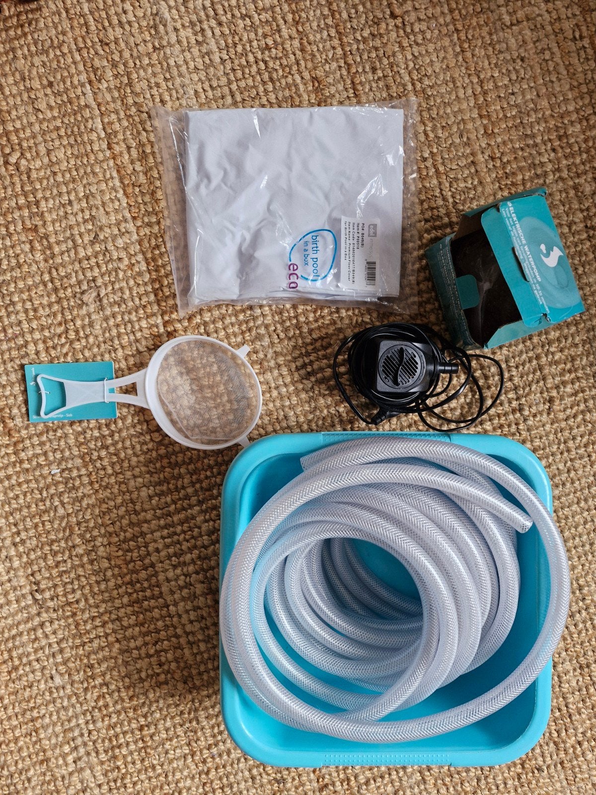 Bevallingsbad accessoires: pomp, zeef, vloerzeil, Kinderen en Baby's, Ophalen of Verzenden