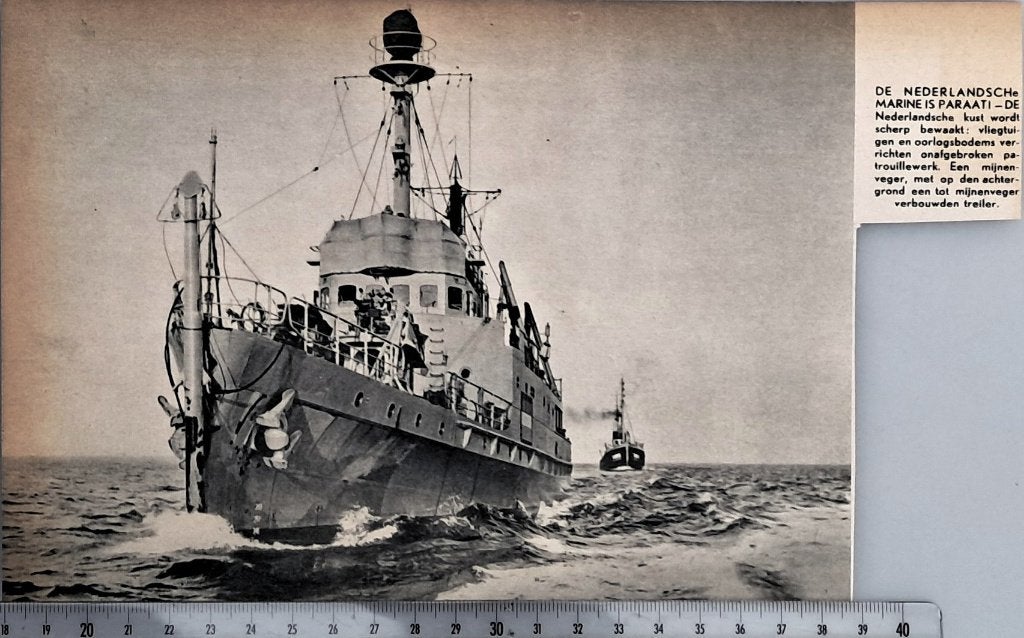Marine 1939; mijnenveger en verbouwde treiler paraat, Verzenden, Voor 1940, Gebruikt, Overige onderwerpen