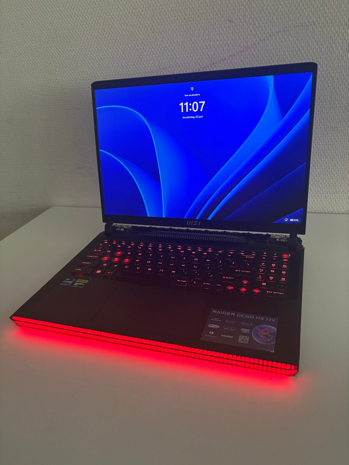 MSI Raider GE68HX 13VG - i9, RTX 4070, 240Hz, Computers en Software, Windows Laptops, Zo goed als nieuw, 16 inch, SSD, 4 Ghz of meer