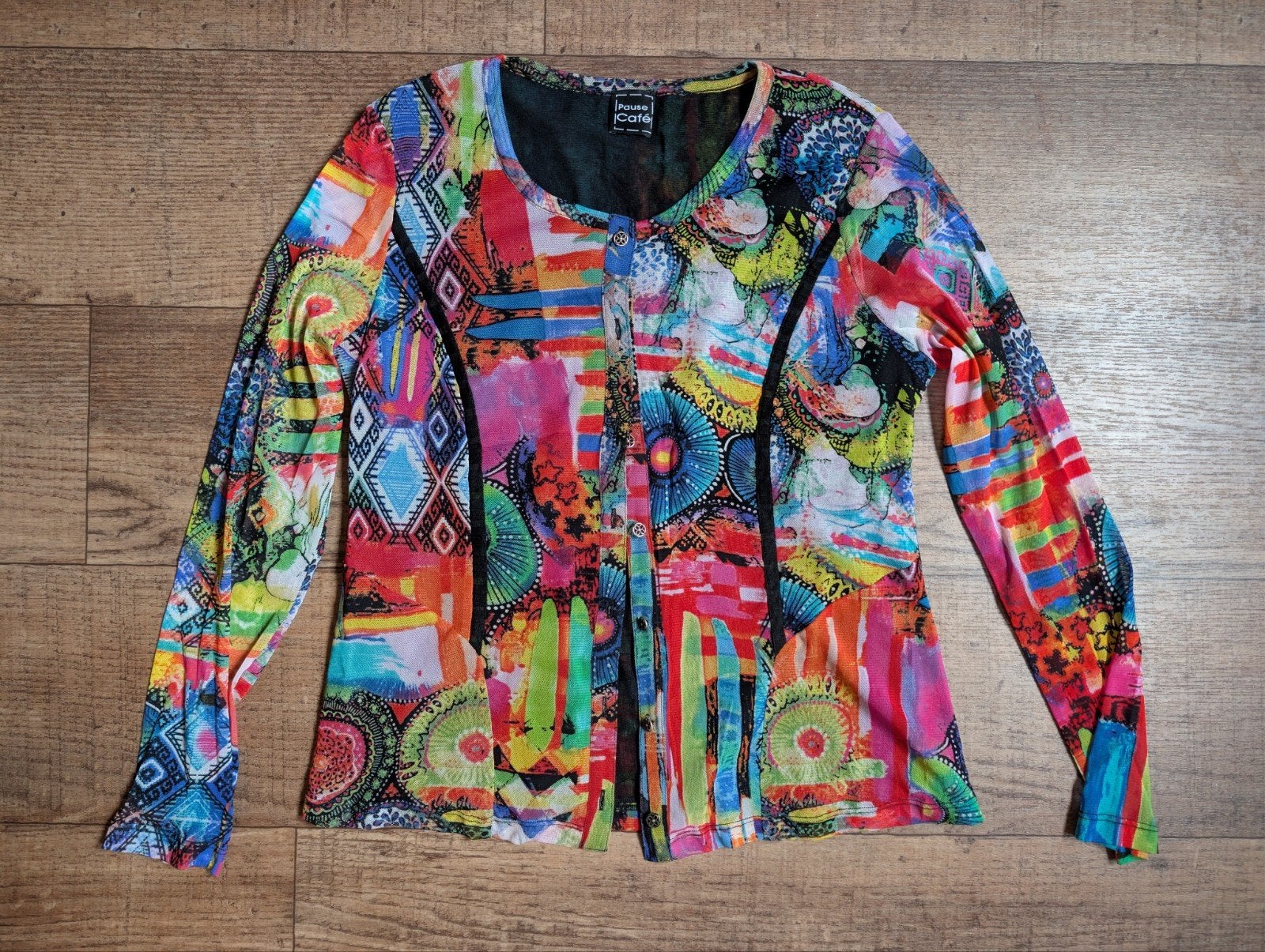 Pause Café kleurrijke top / vestje - Maat 42 - ZGAN, Kleding | Dames, Meerkleurig, Maat 42/44 (L), Ophalen of Verzenden, Zo goed als nieuw