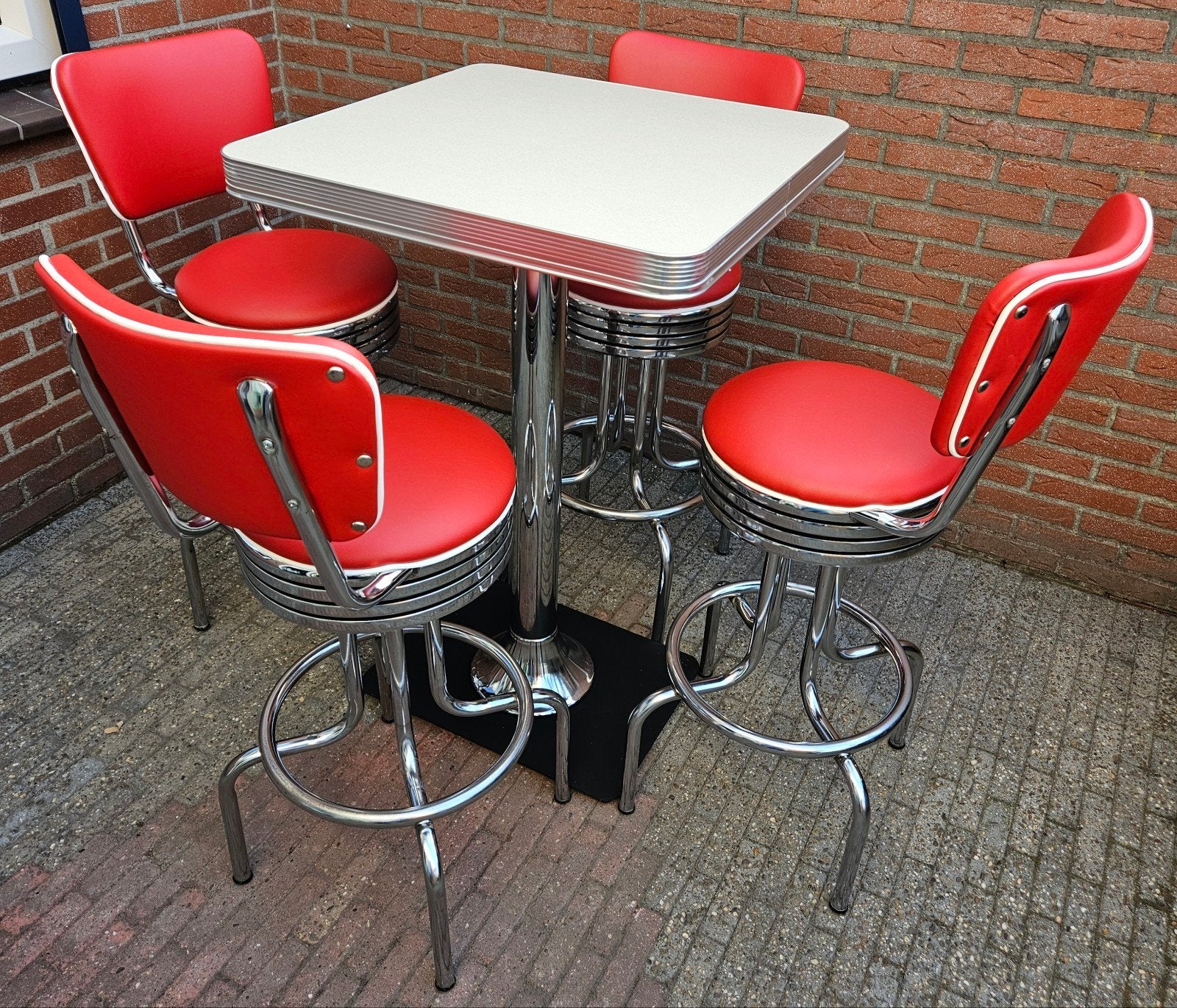 FIFTIES SIXTIES AMERIKAANSE BARKRUKKEN BEL AIR BARTAFEL, Ophalen, 5 krukken of meer, 60 tot 90 cm, Met voetsteun