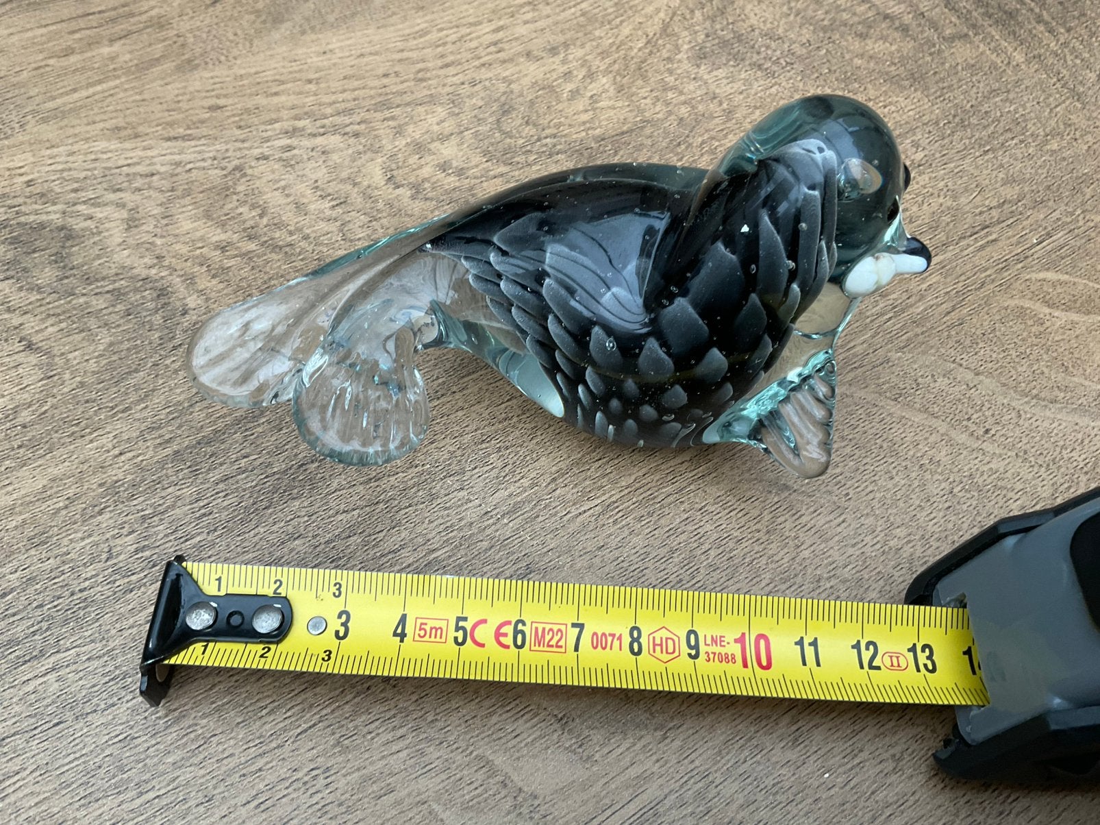Nieuw grijs Murano glazen zeehondje beeld GEEN SCHADE, Ophalen