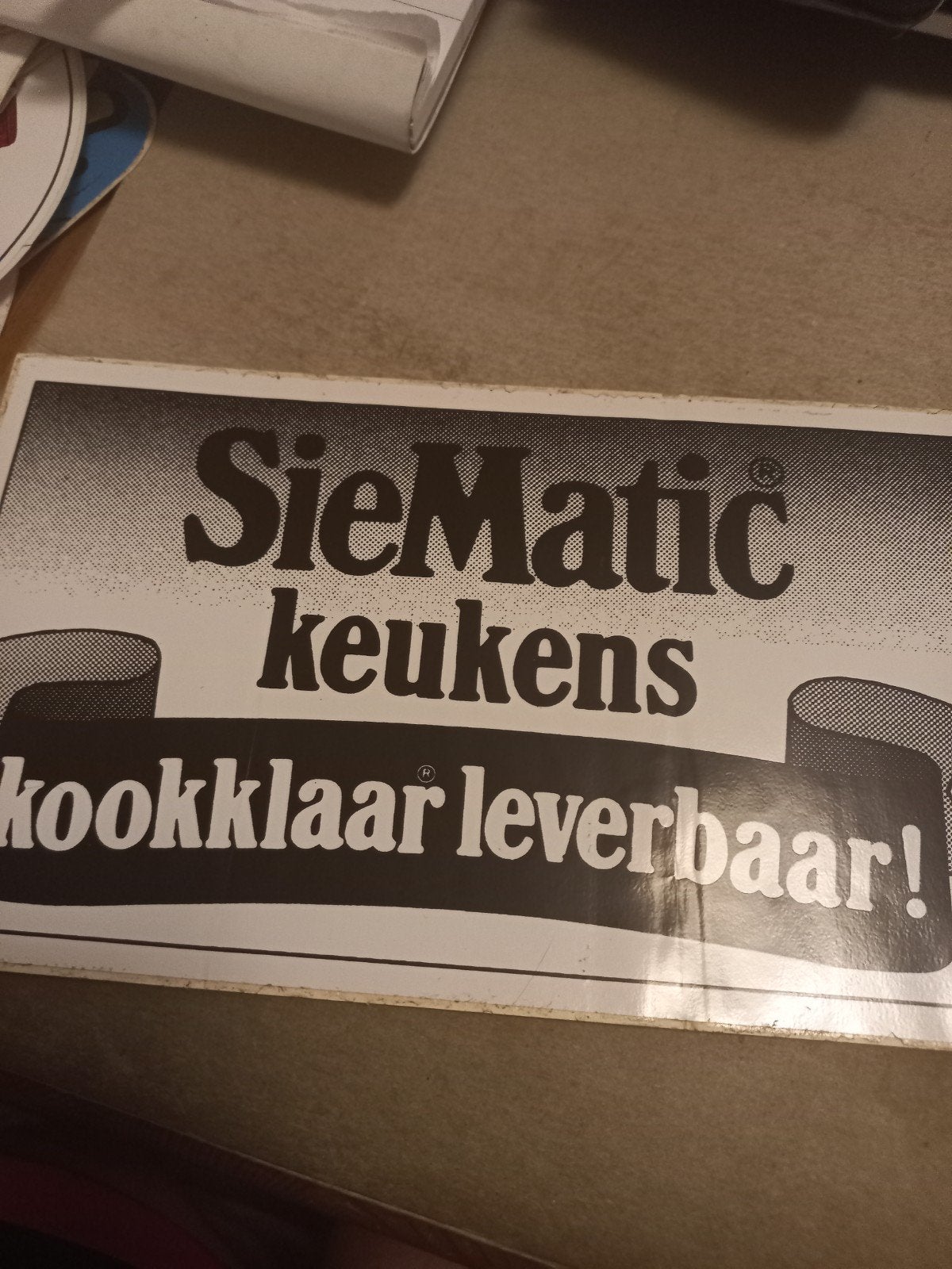 SieMatic Keukens - Kookklaar Leverbaar Reclamesticker, Ophalen of Verzenden