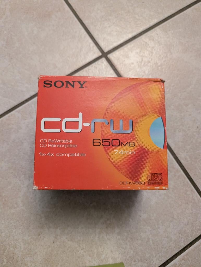 SONY CD-RW 650 MB NIEUWE IN VERPAKKING, Ophalen of Verzenden, Nieuw, Overige typen
