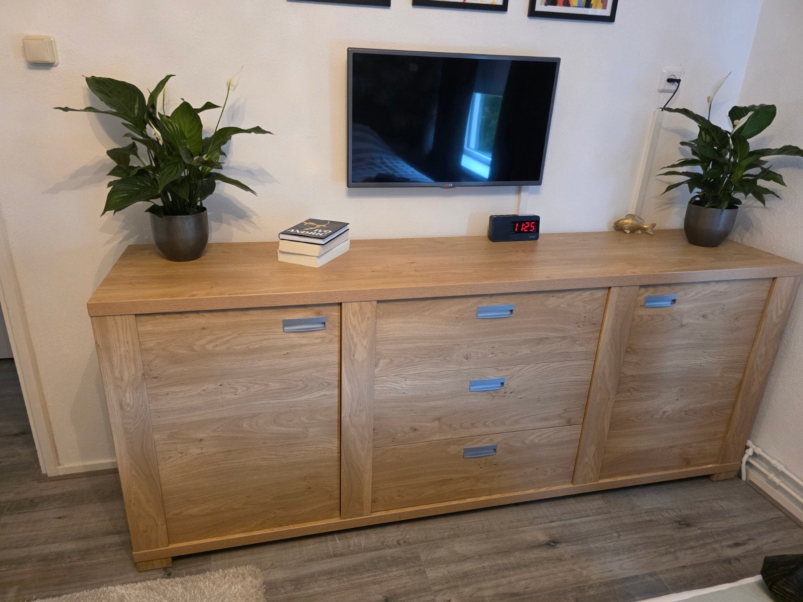 Eikenhouten dressoir met lades en deuren, Gebruikt, Met lade(s), Verzenden, Eikenhout