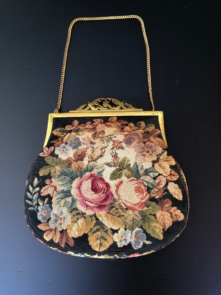Vintage avondtasje, Sieraden, Tassen en Uiterlijk, Ophalen, Zo goed als nieuw, Zwart, Avondtasje
