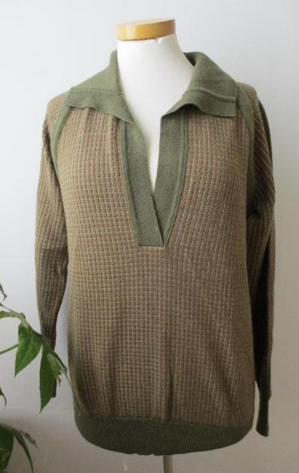 Vintage wollen groene trui, maat M, Verzenden, Zo goed als nieuw, Stichting Angel's Choice, Angelschoice@gmail.com