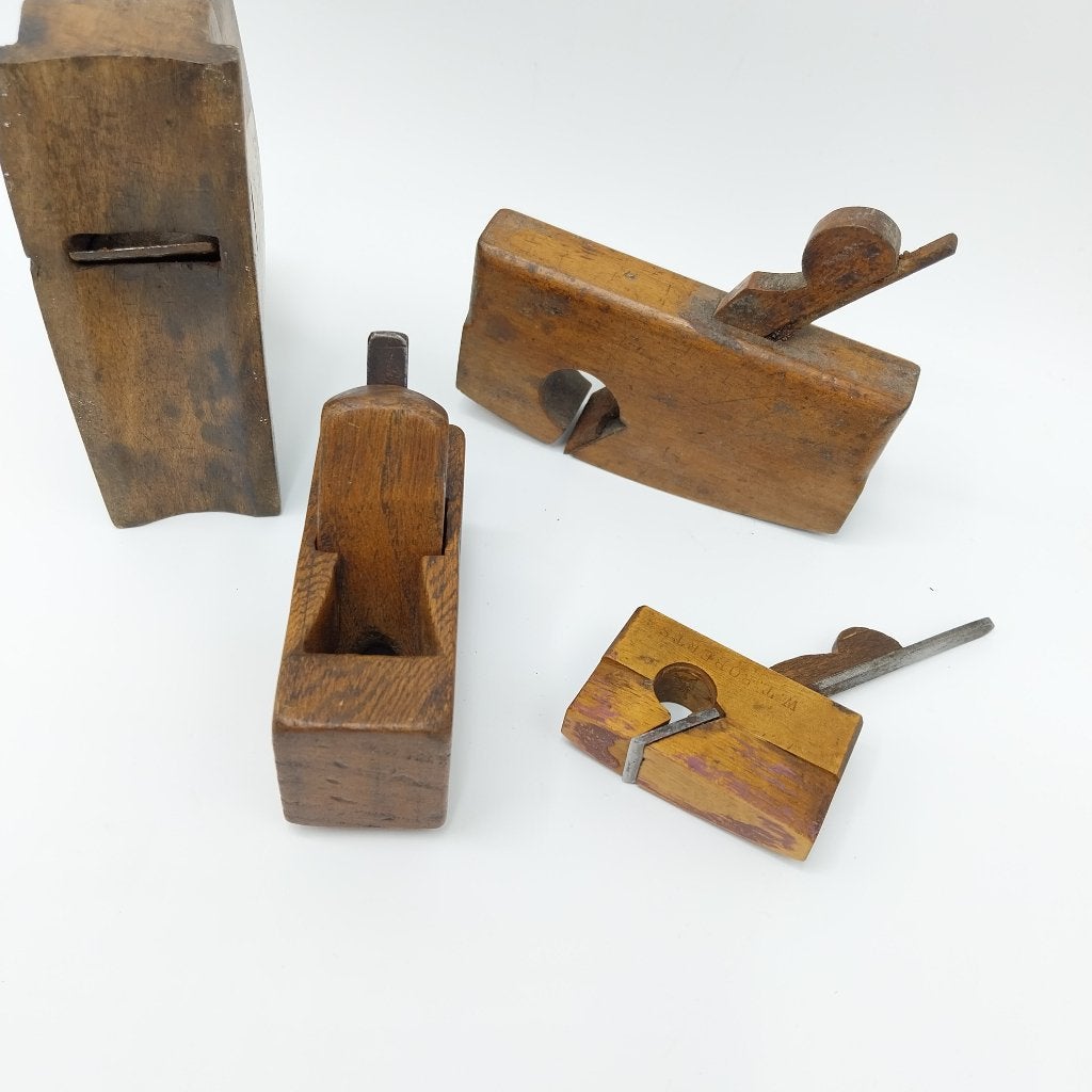 4 houten miniatuur schaafjes (ML), Antiek en Kunst, Ophalen of Verzenden