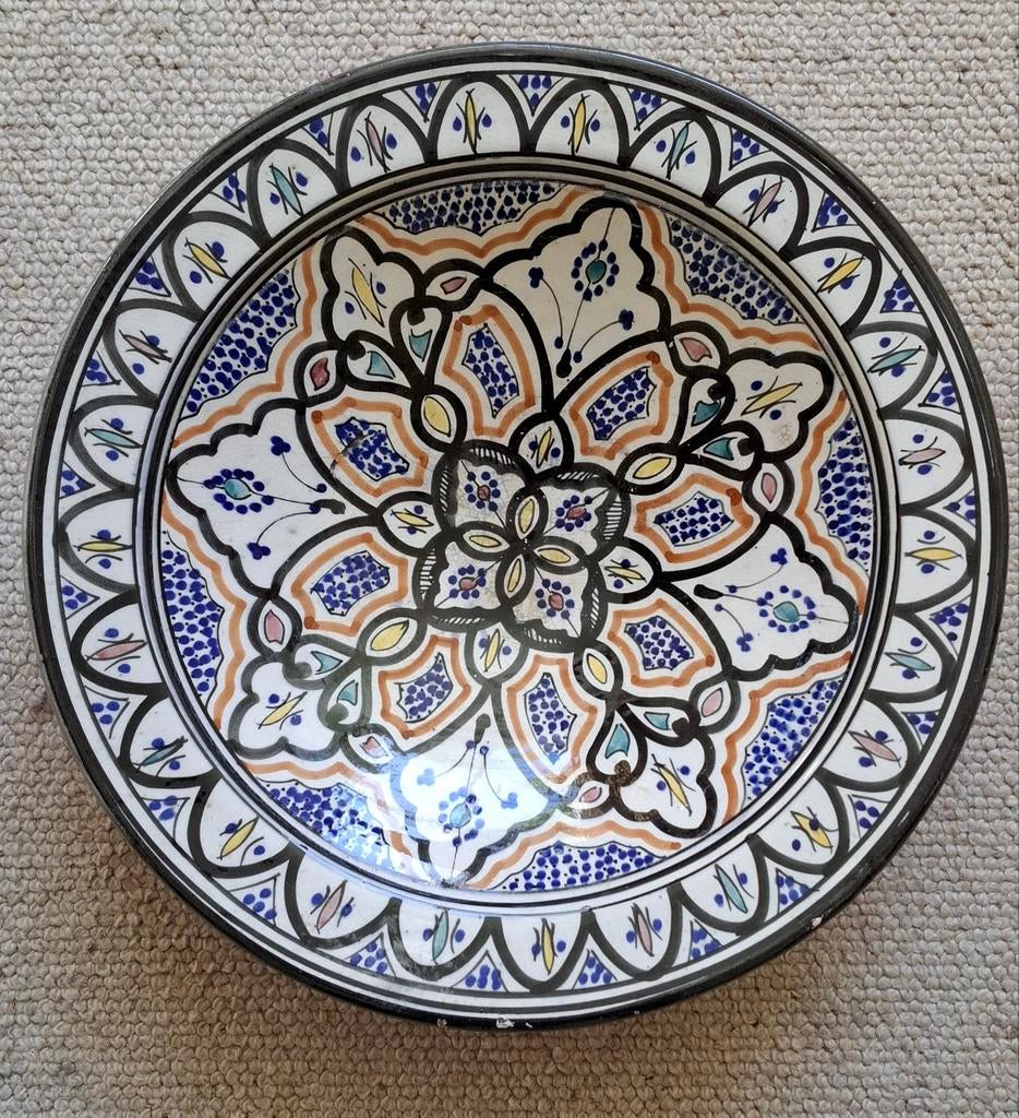 Decoratieve schaal 35 cm met Marokkaans patroon, Ophalen of Verzenden