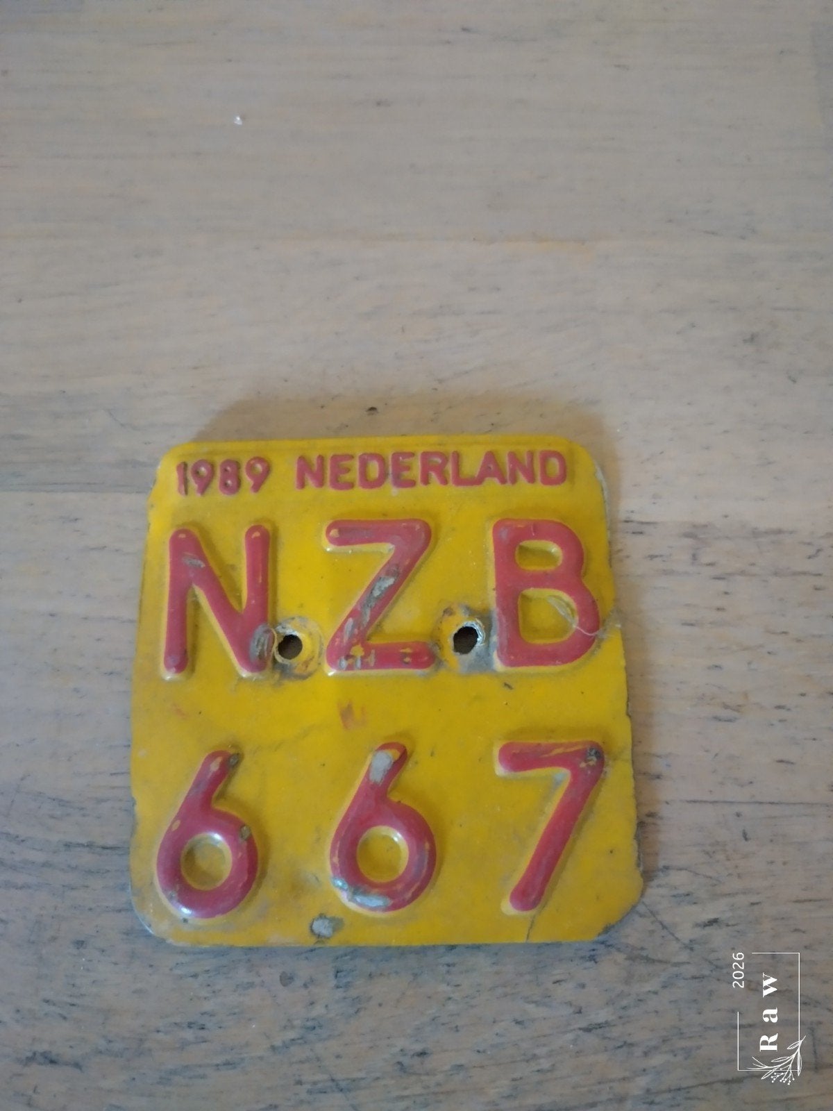 Oude Nederlandse Kentekenplaat 1989 NZB 667, Ophalen of Verzenden, Gebruikt